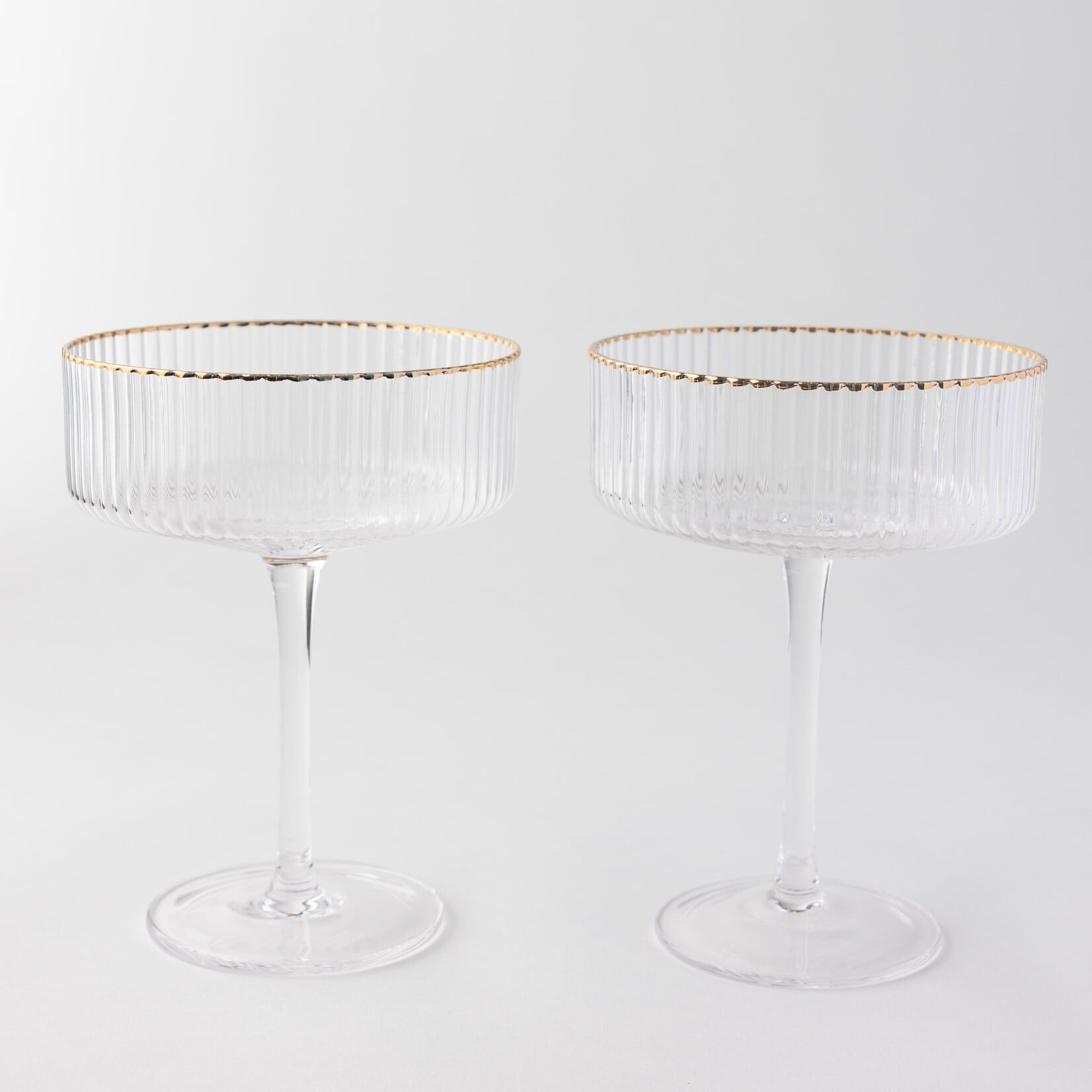 Gold Rim Coupe Glass Set