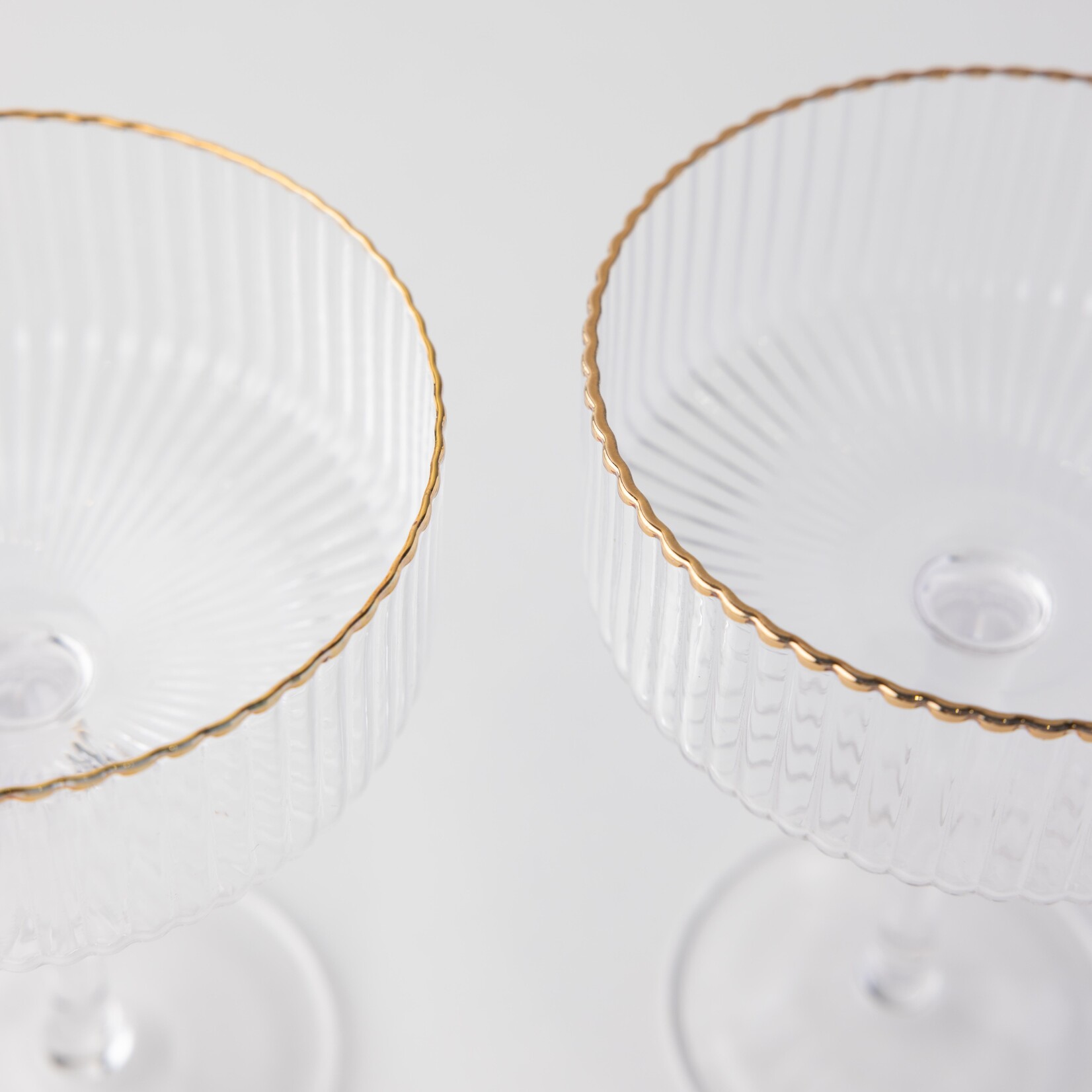Gold Rim Coupe Glass Set