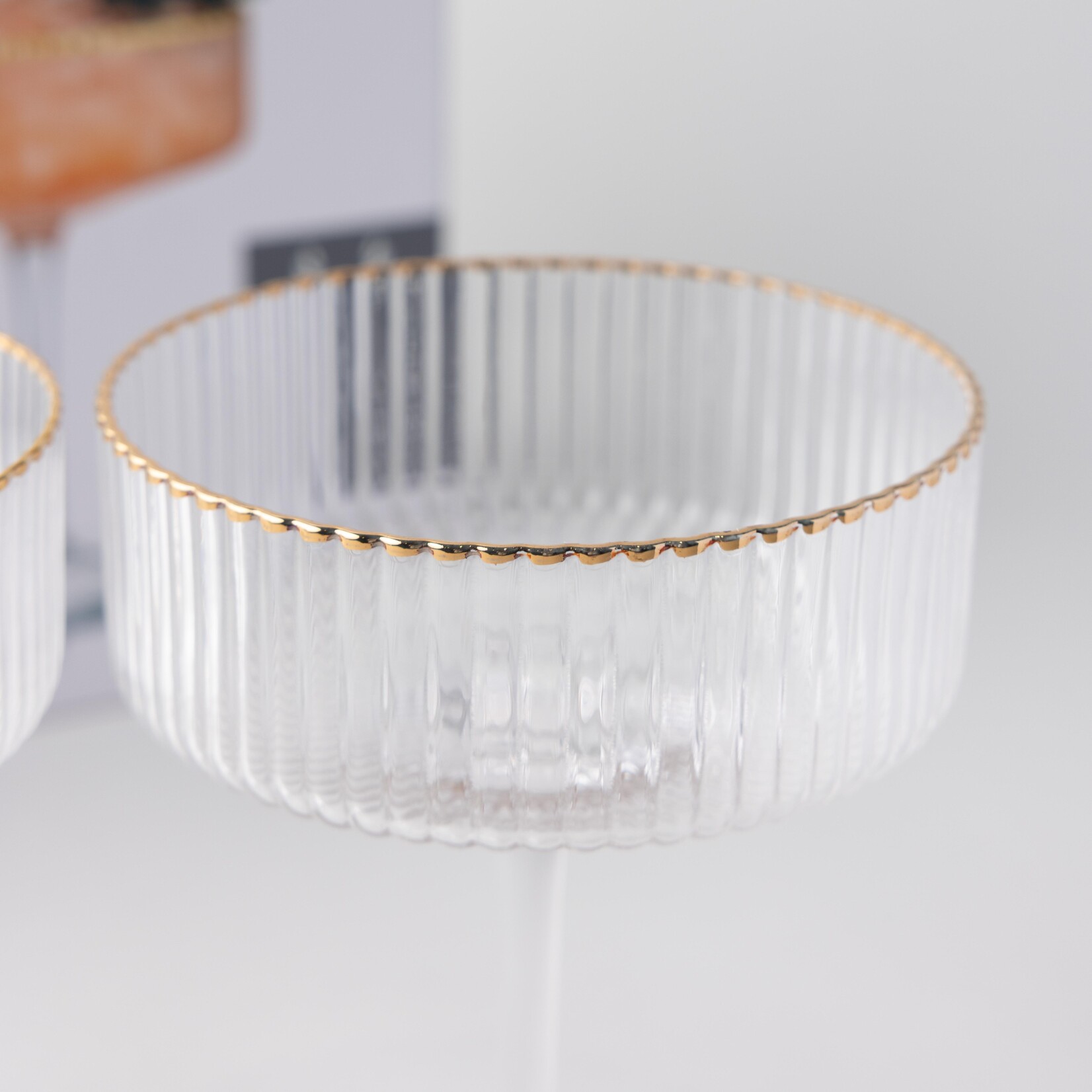 Gold Rim Coupe Glass Set