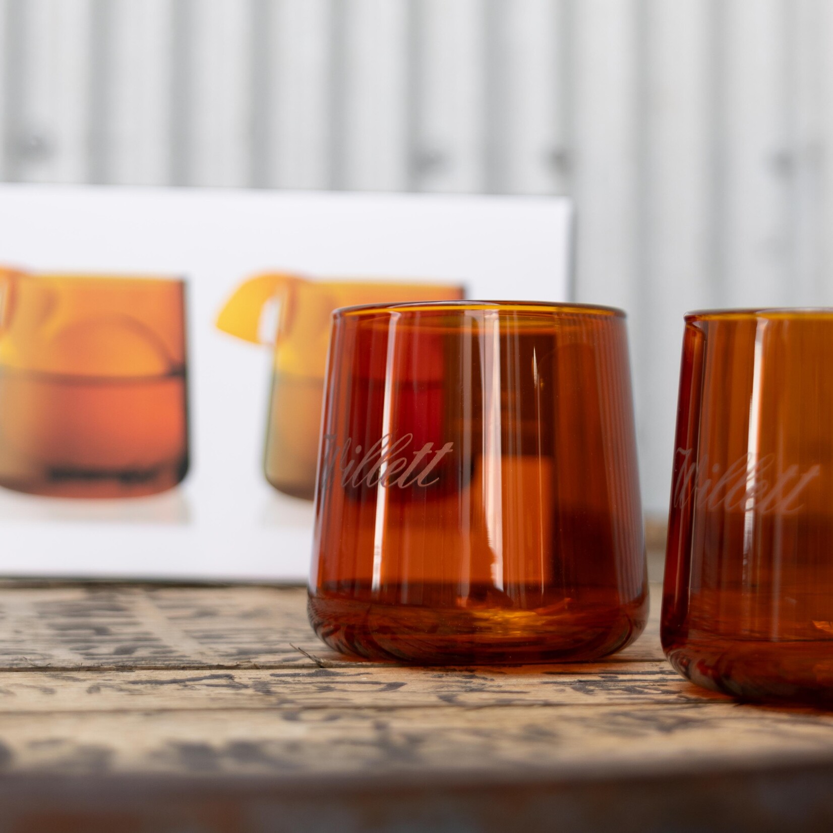 Viski Amber Aura Cocktail Tumbler Set