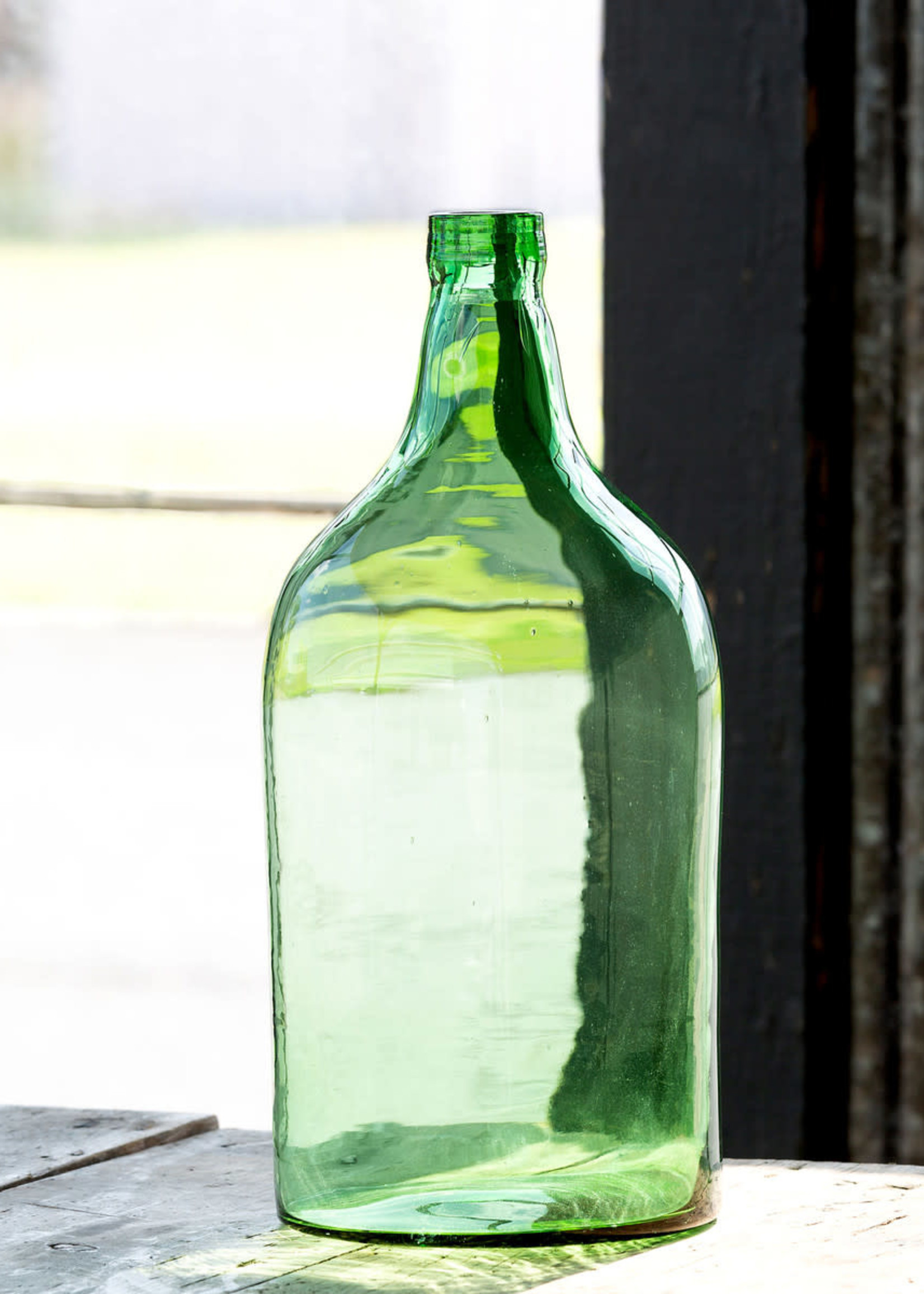 Design Decor Recycled Glass Wine Bottle Vase, Small