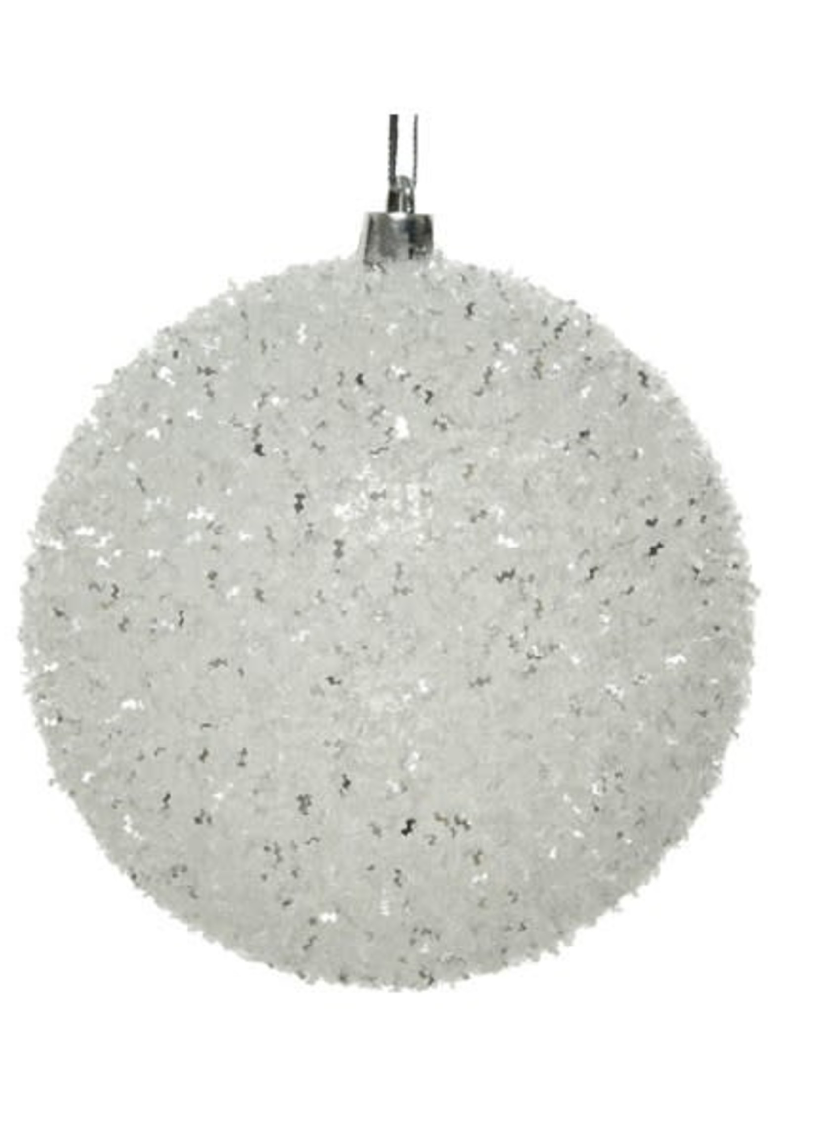 Design Decor Baubles shatterproof glitter white silver