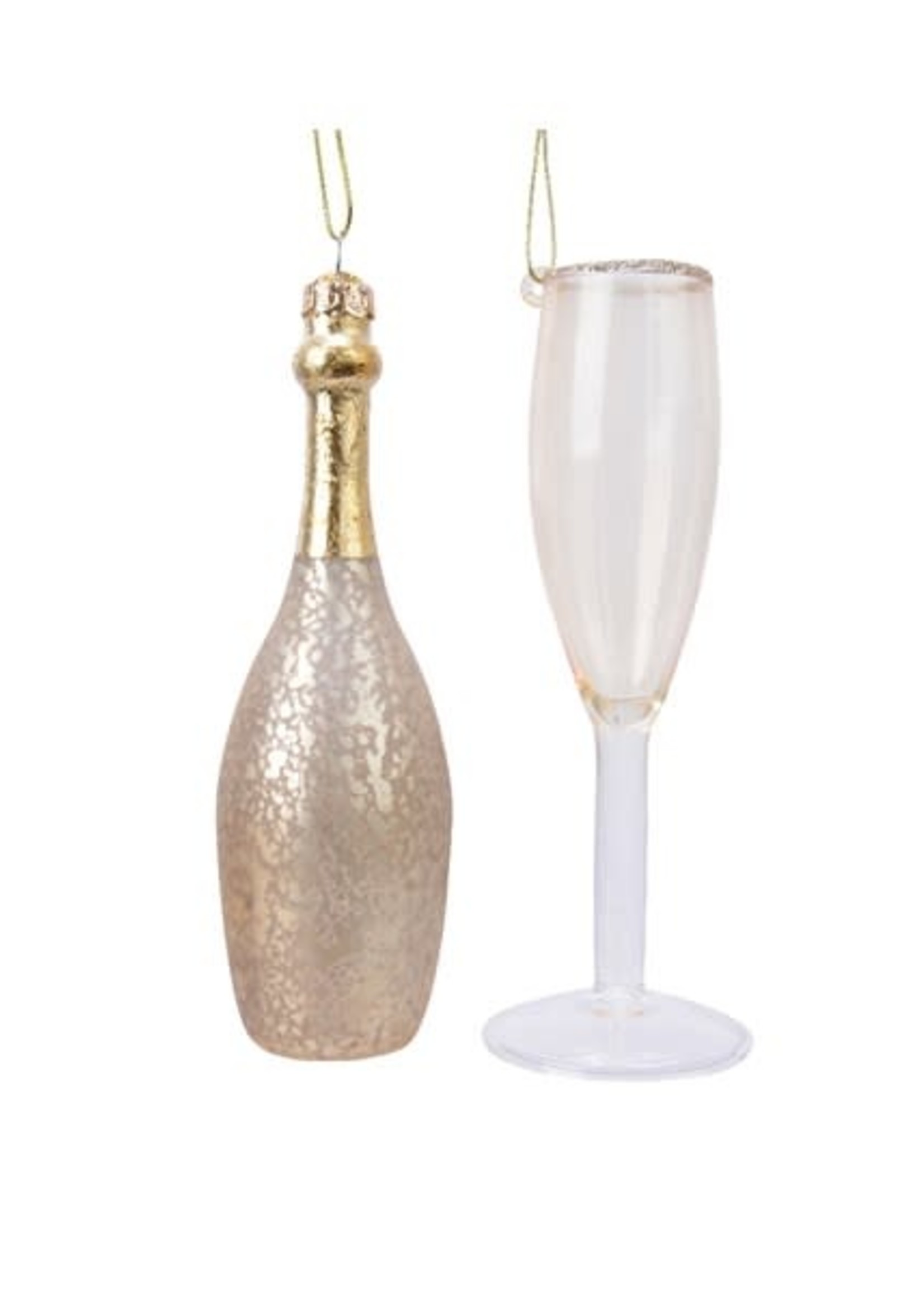 Design Decor Champagne glass glitter
