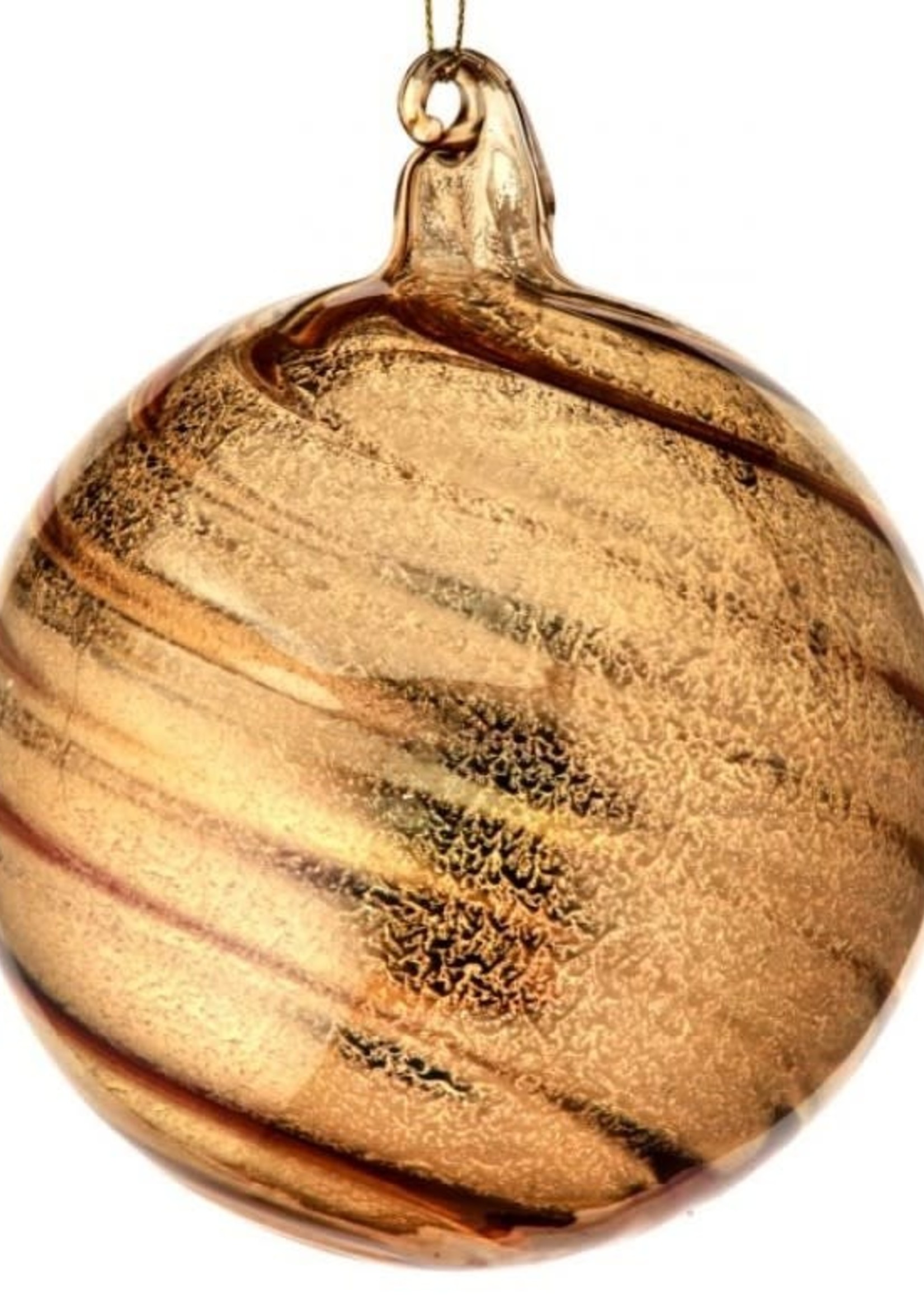 Design Decor 120MM HEAVY GLASS BALL ORNAMENT GOLD