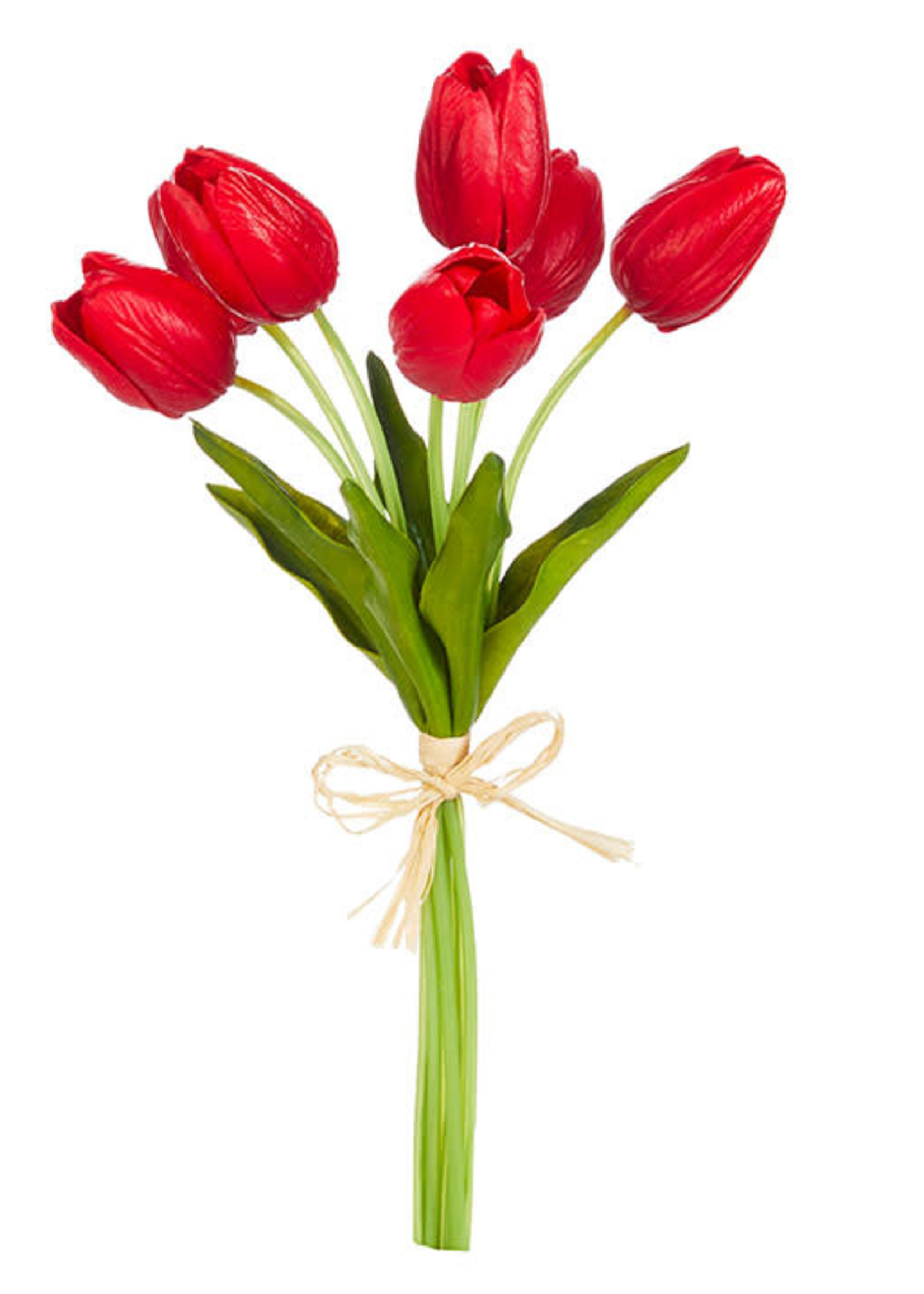 Design Decor 14" REAL TOUCH RED TULIP BUNDLE