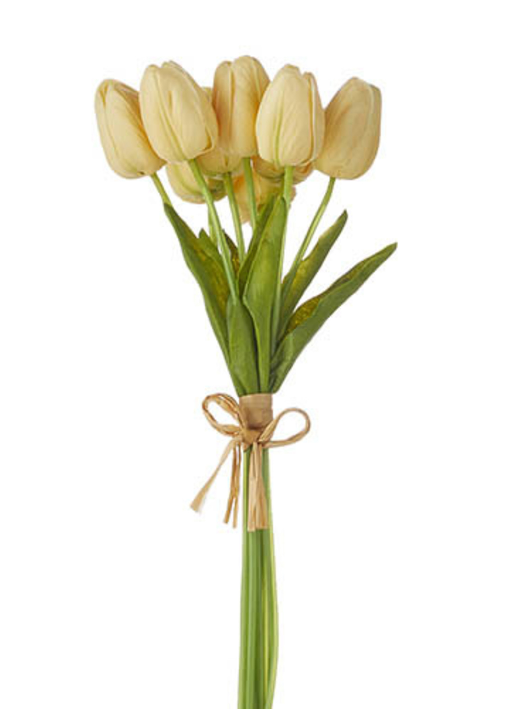 Design Decor 15" REAL TOUCH BUTTER YELLOW TULIP BUNDLE
