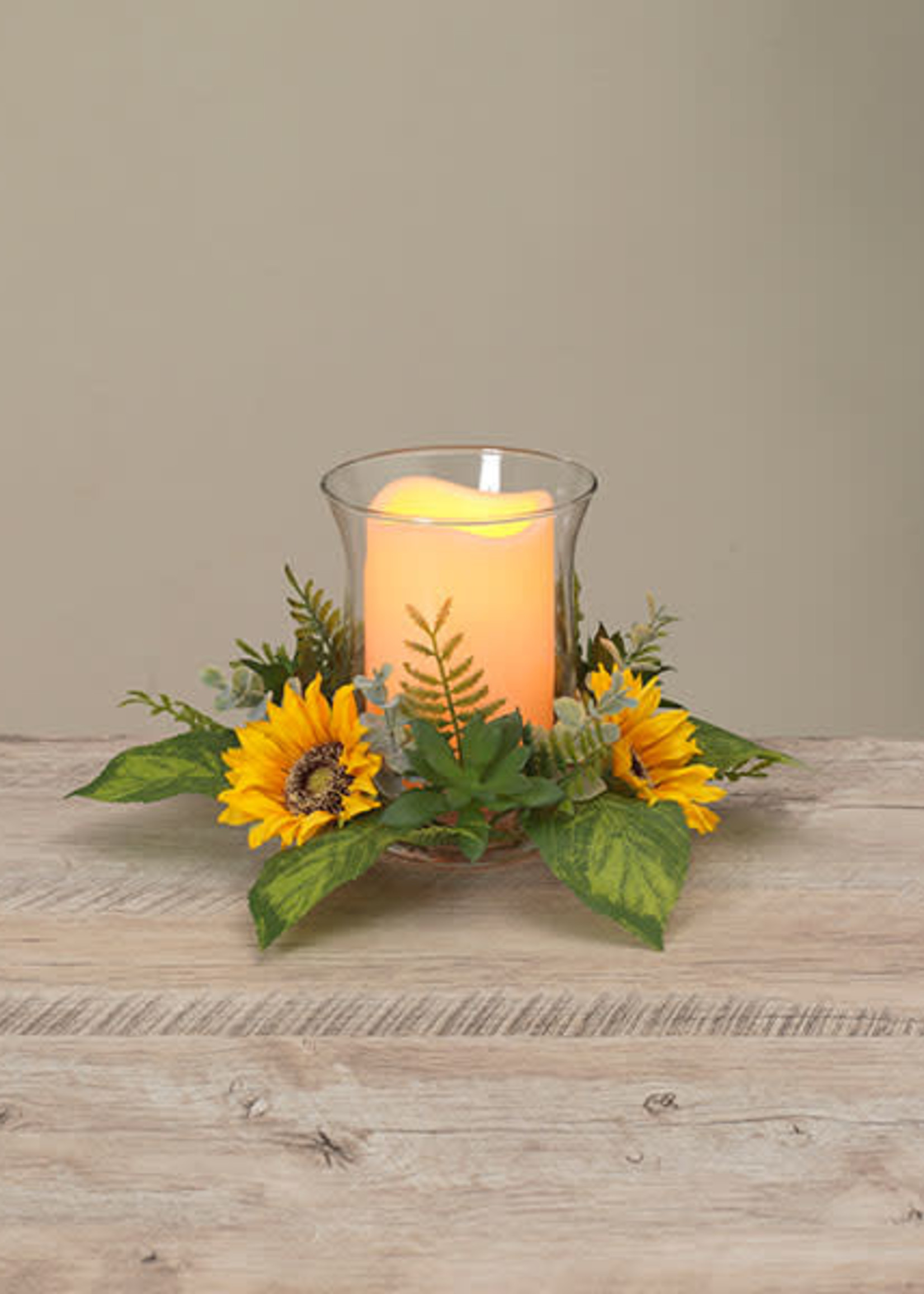 Design Decor 10"D Sunflower Candle Ring