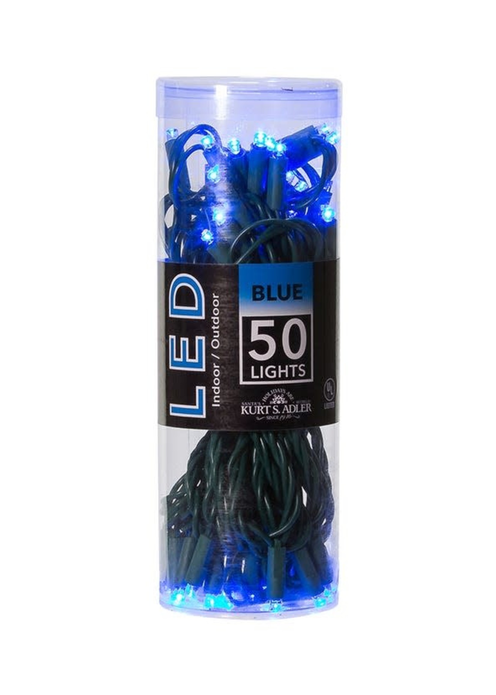 Design Decor UL 50-Light 5MM Blue LED Green Wire Light Set