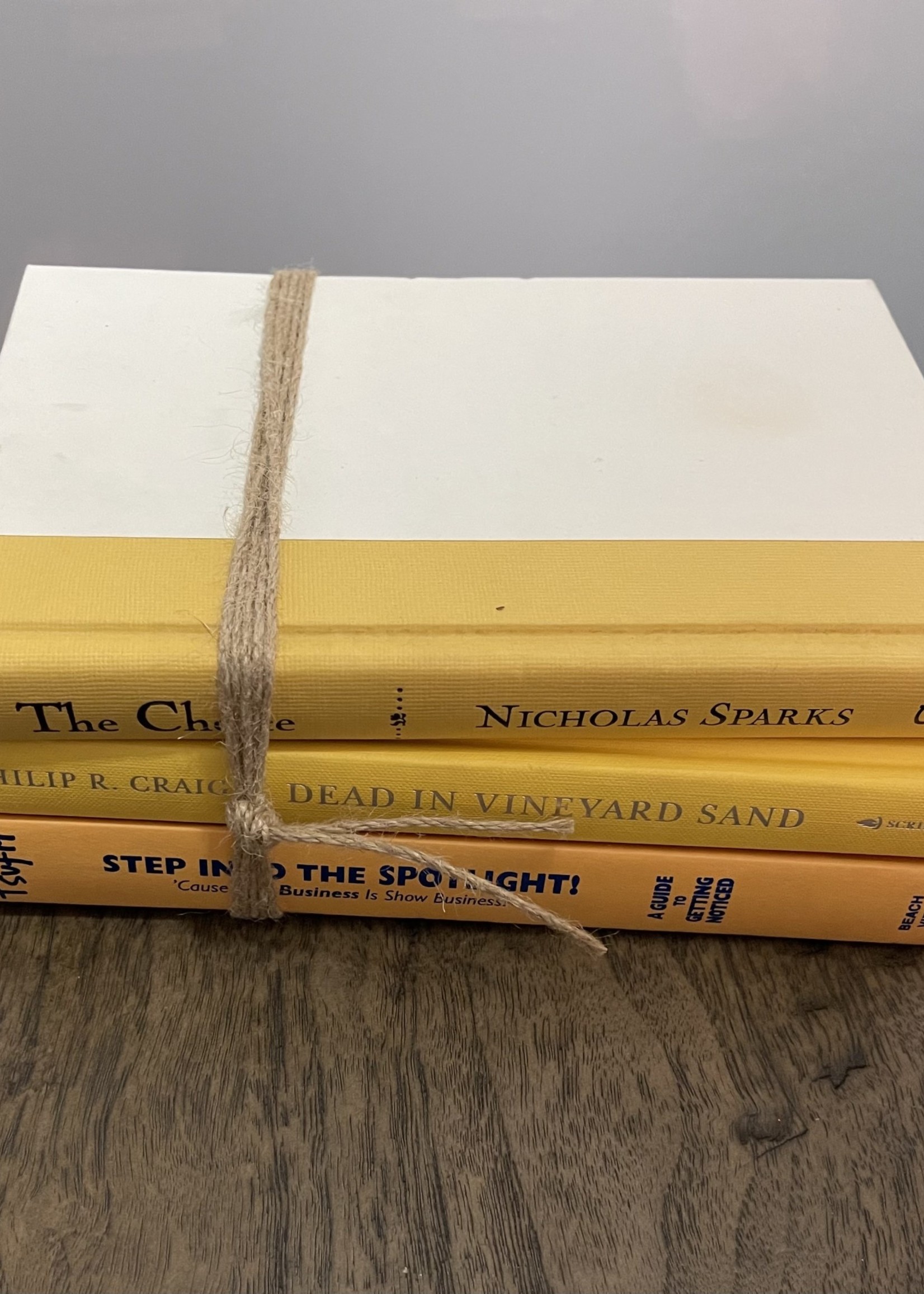 Design Decor Cream and Yellow Decorative Bookstack