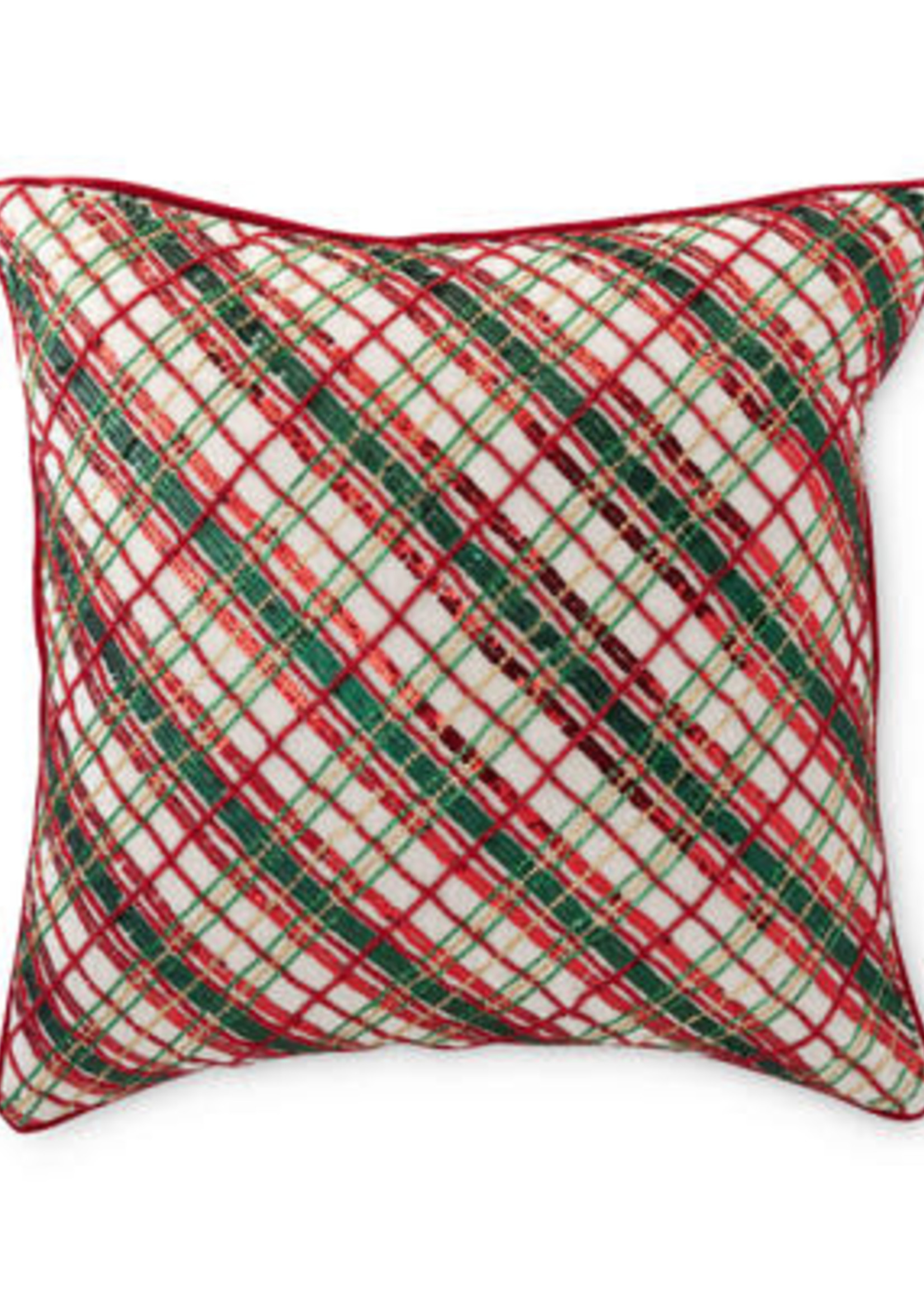 Design Decor Holiday Cheer Plaid Pillow