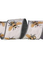 Design Decor EMBROIDERED BEE RIBBON 4"X5YD