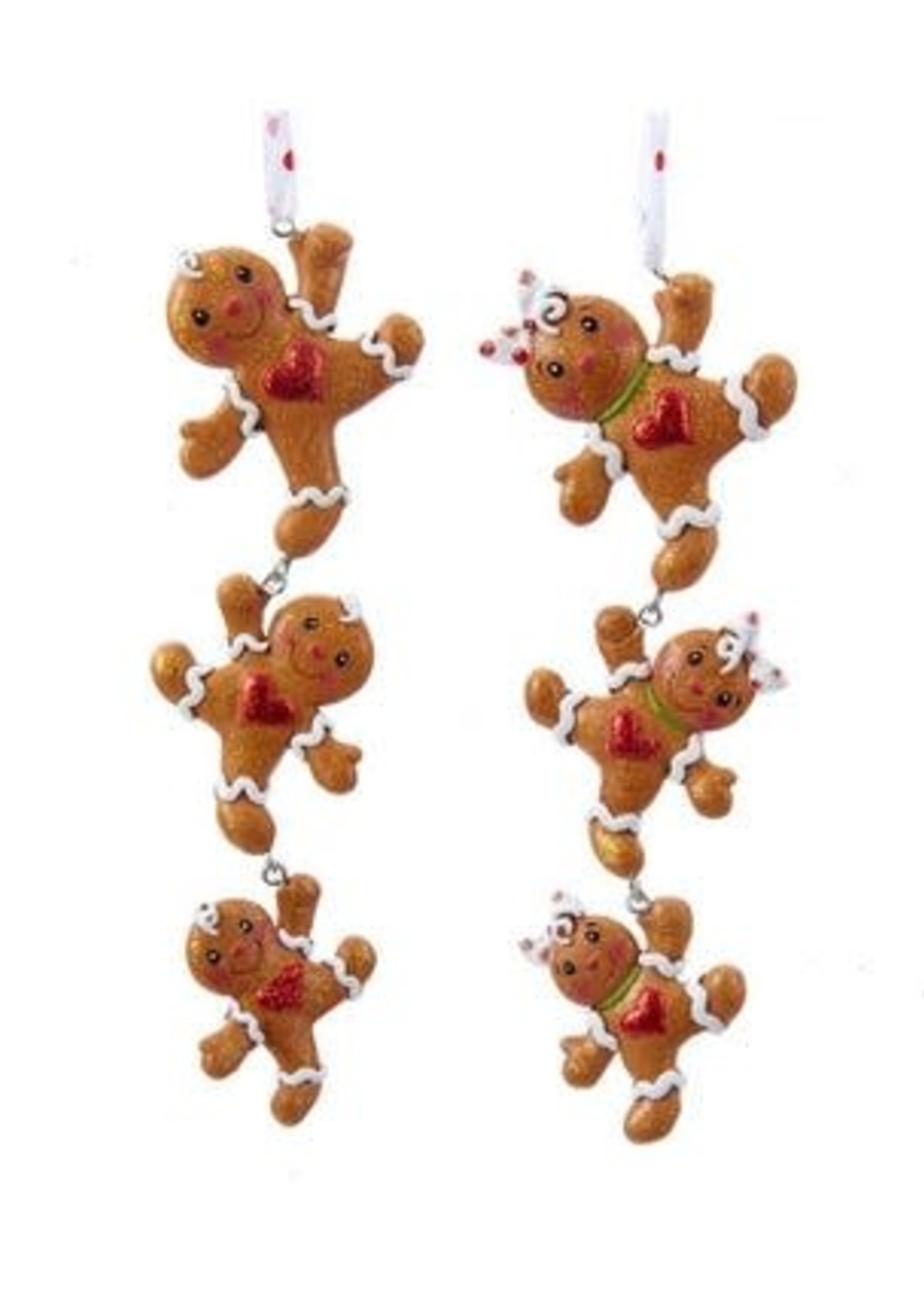 Design Decor Gingerbread Boy and Girl String Ornaments, 2 Assorted