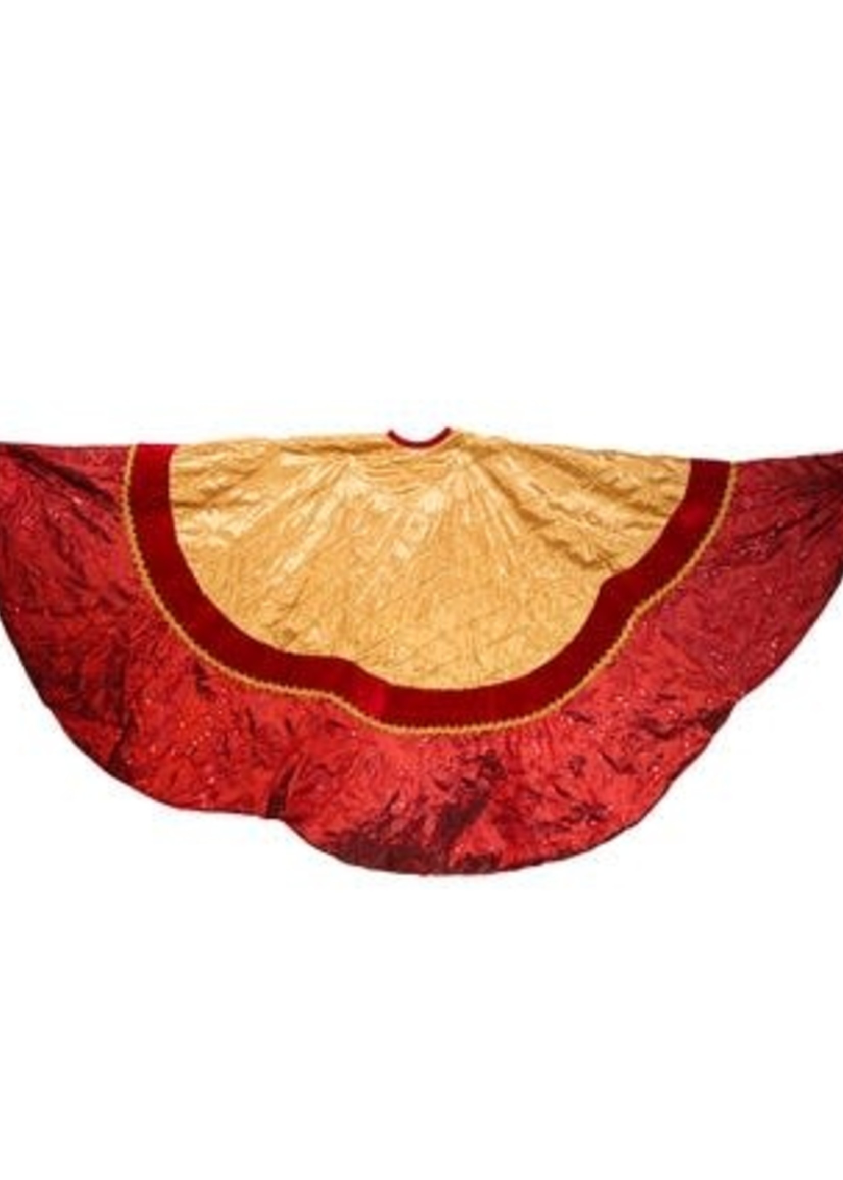 Design Decor 72" Red and Gold Criss-Cross Scallop Tree Skirt