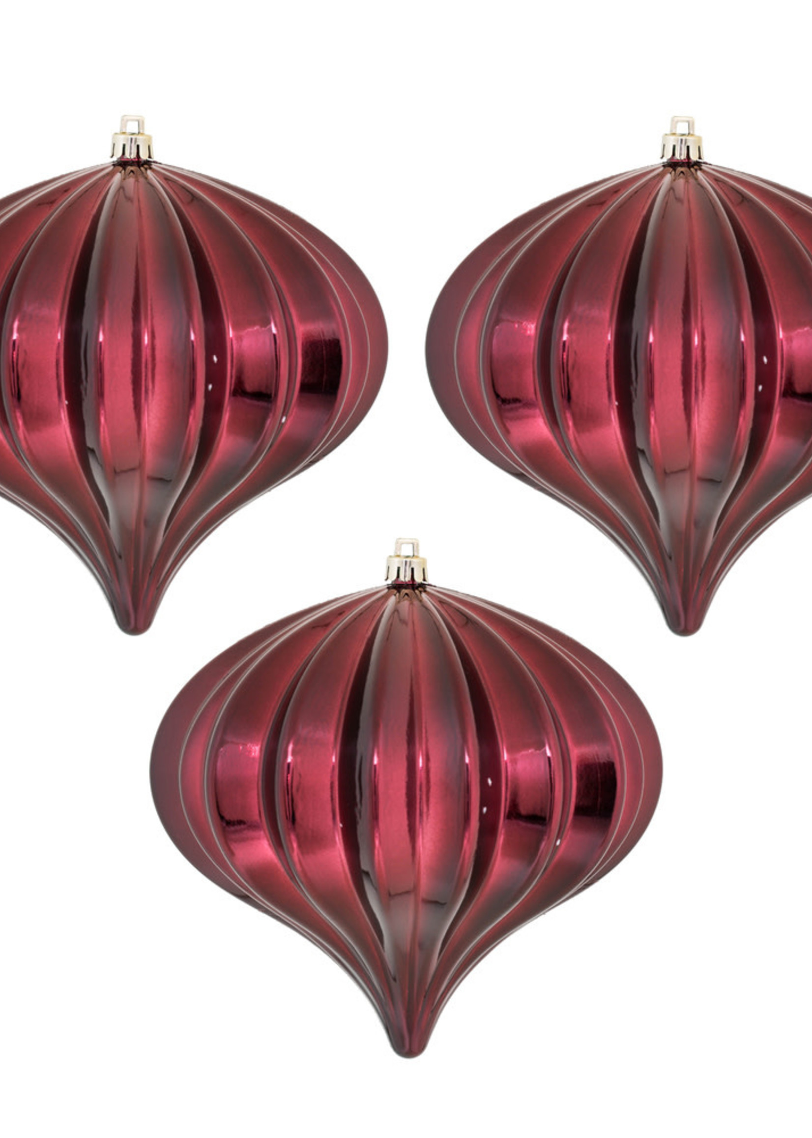 Design Decor 5.7" Burgundy Shiny Onion UV 3/Bag