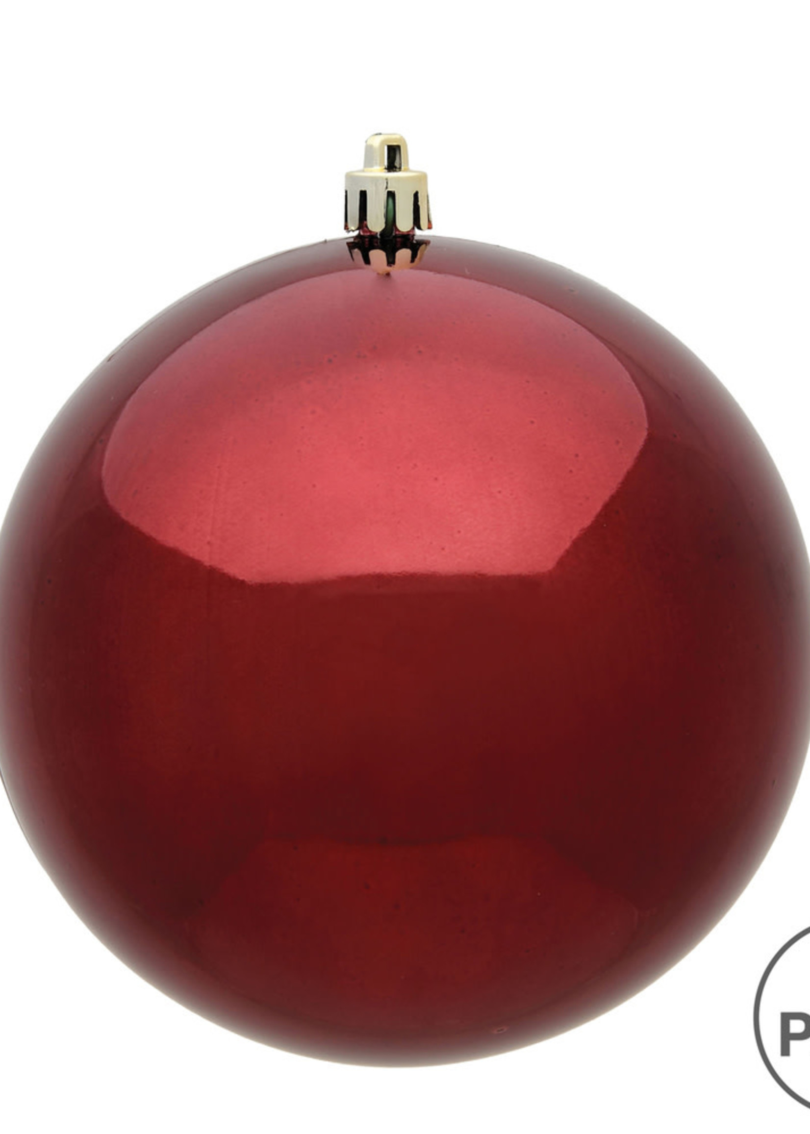 Design Decor 6" Burgundy Shiny Ball UV 4/Bag