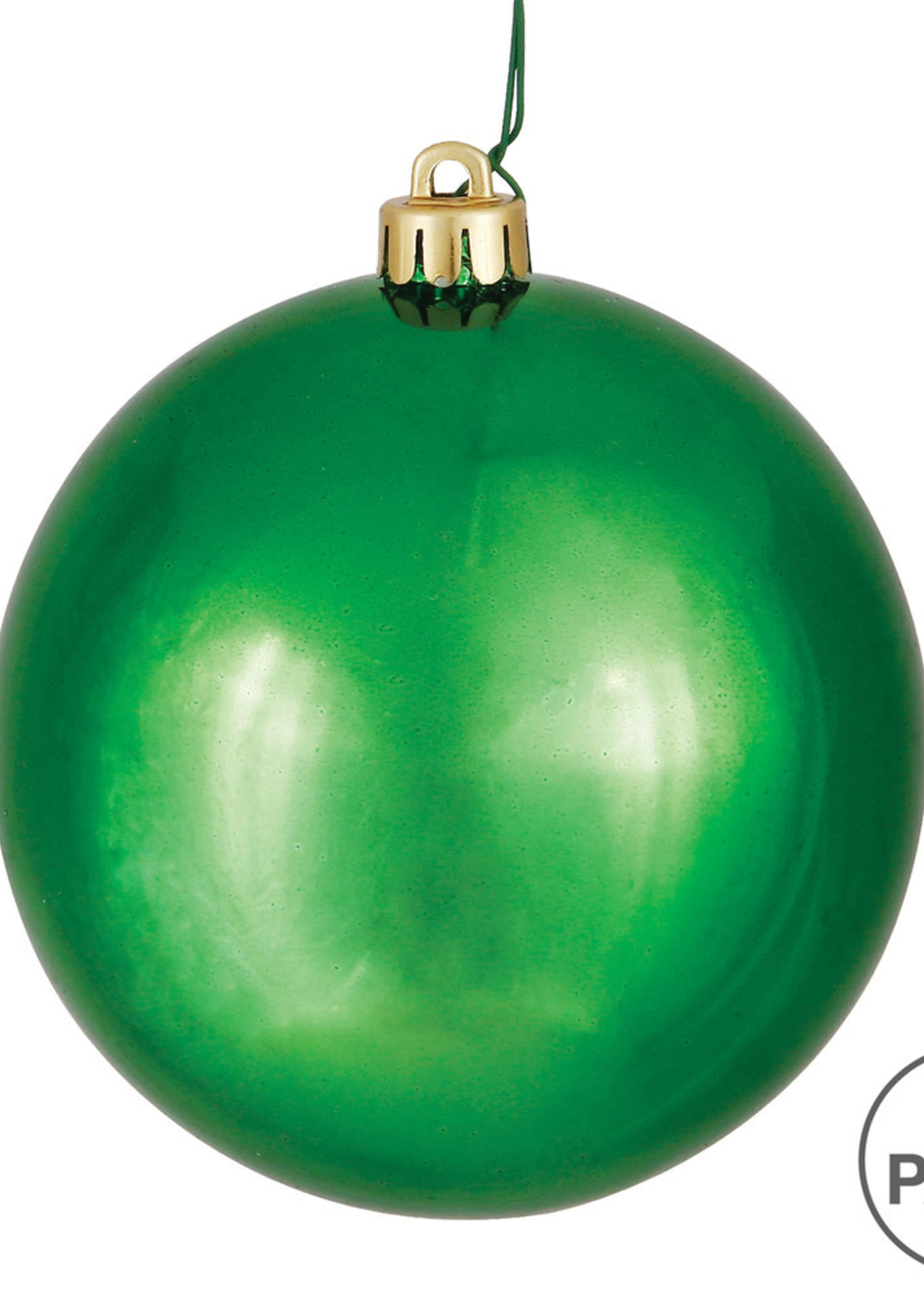 Design Decor 3" Green Shiny Ball UV Drilled 12/Bag