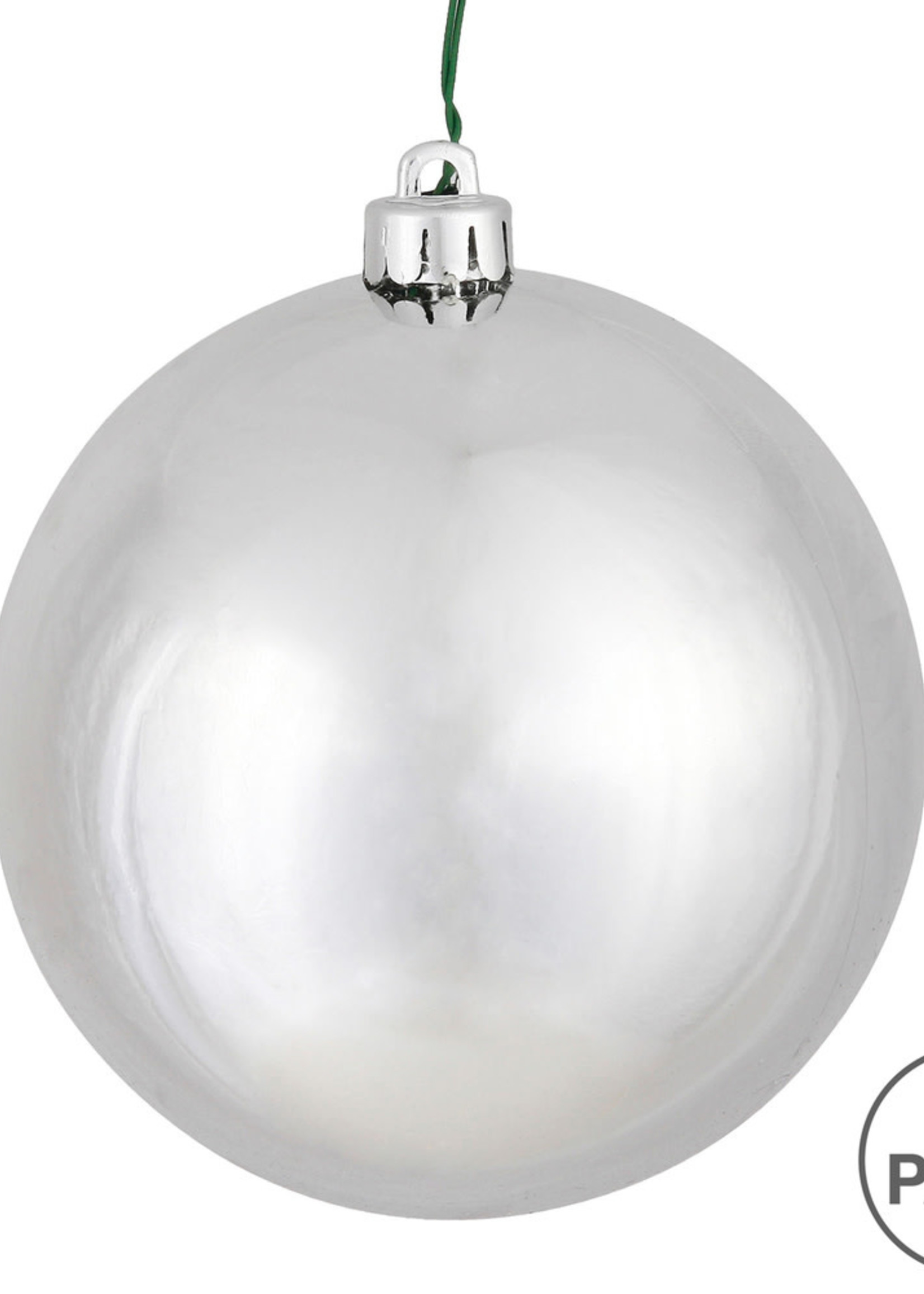 Design Decor 3" Silver Shiny Ball UV Drilled 12/Bag