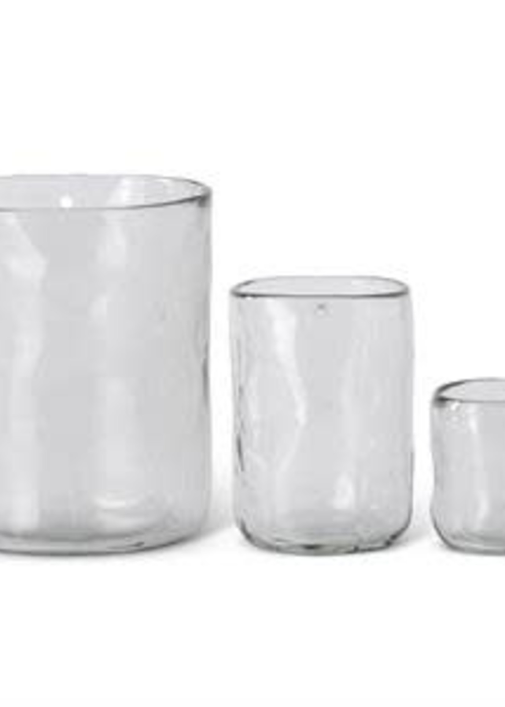 Design Decor Hand-blown Round Clear Glass Hanging Vase Short
