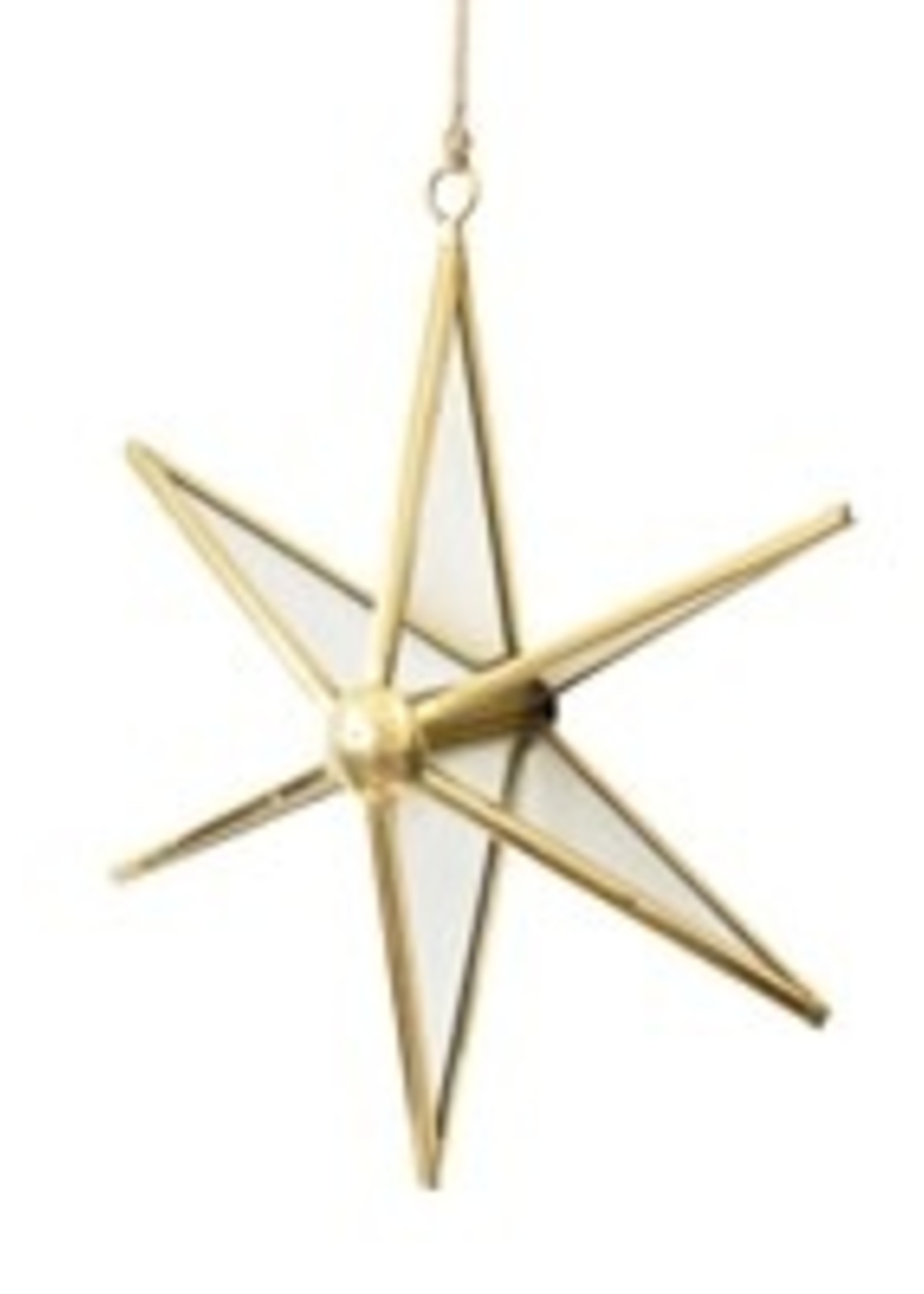 Design Decor Glass Metal Star Ornament 6"