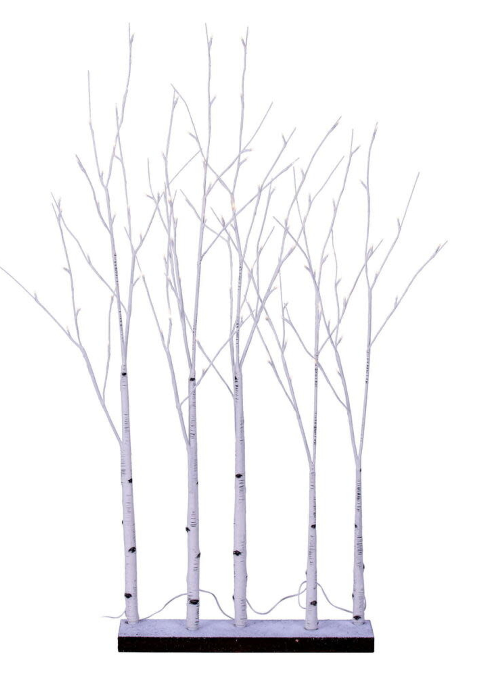 Design Decor 4' White Birch Tree Grove 104WWLED 5/Set