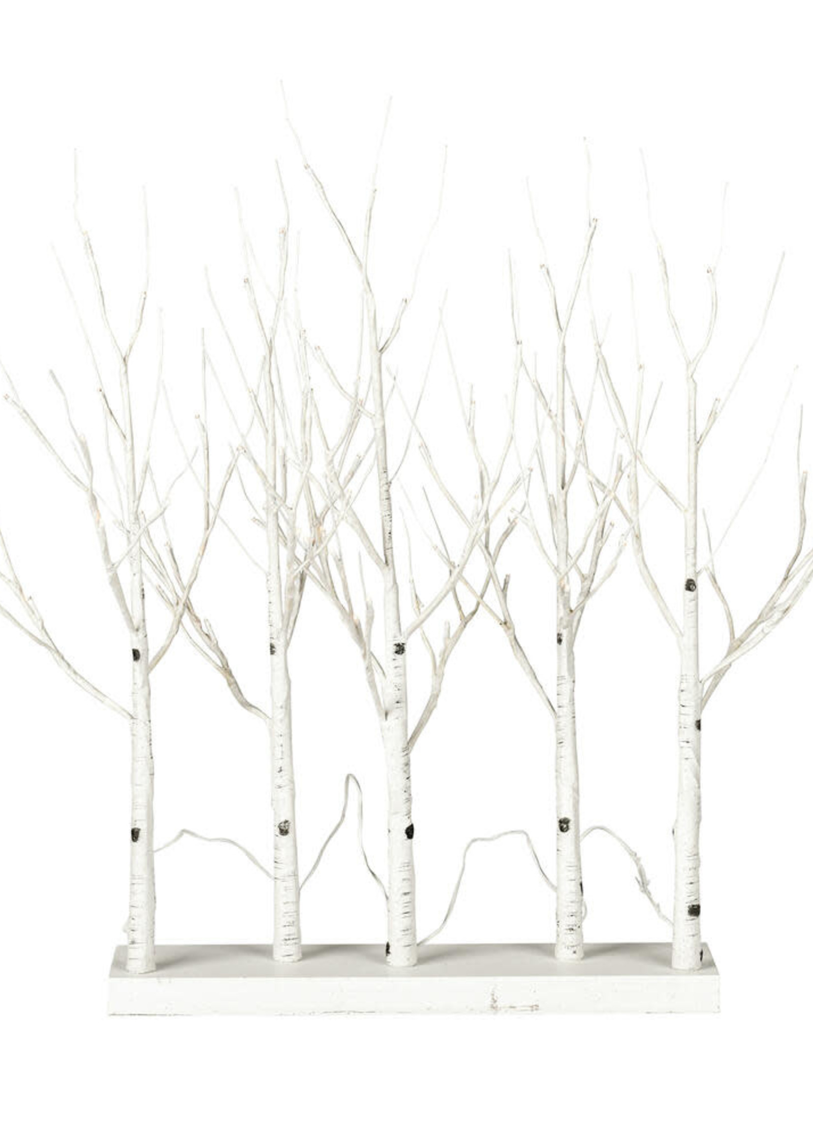 Design Decor 30" White Birch Tree Grove 88WWLED 5/Set