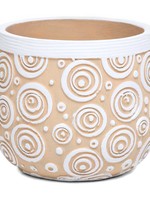 Design Decor Large Round Blush Swirl Pot 6"x5.25"