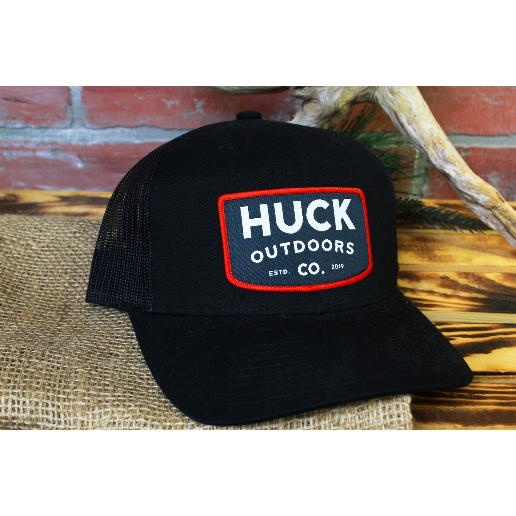 Huck Outdoors Huck Outdoors Red Trim Patch Snapback Hat