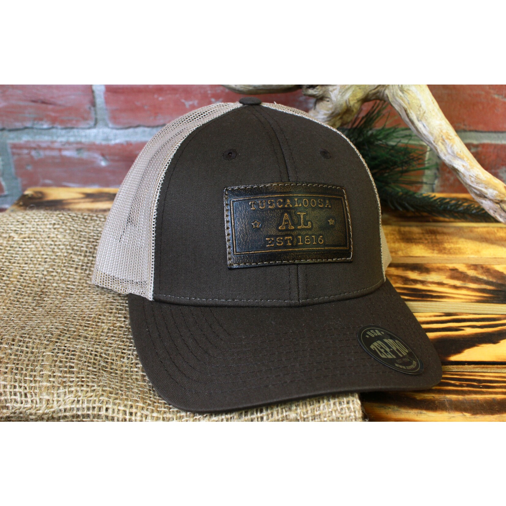 Zep Pro Zep Pro Tuscaloosa Rectangle Leather Patch Snapback Hat