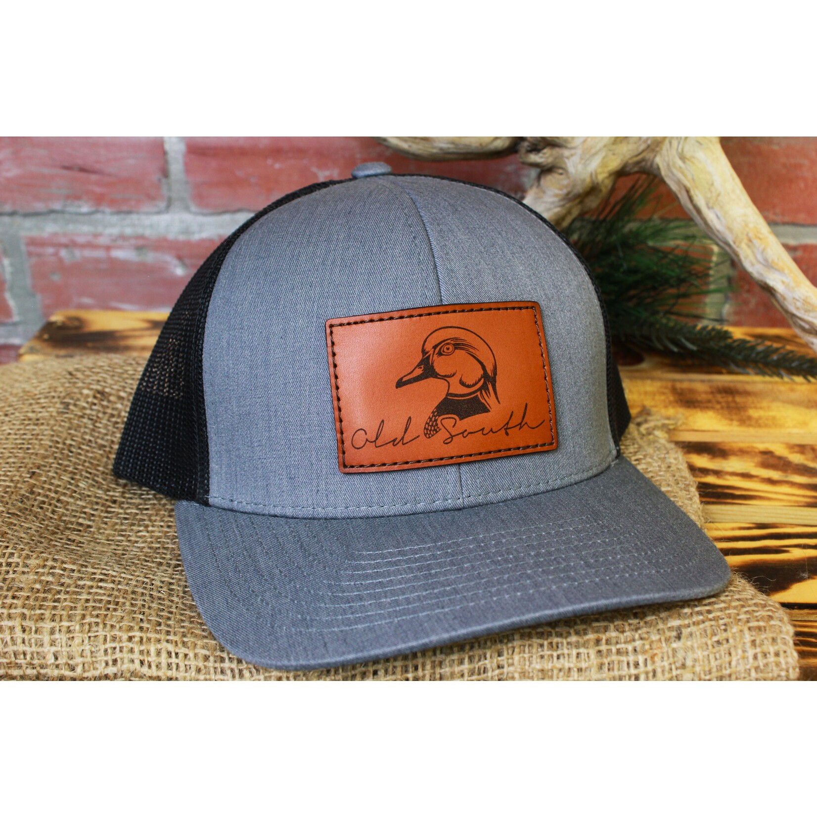 Old South Apparel Old South Apparel Wood Duck Leather Patch Snapback Hat