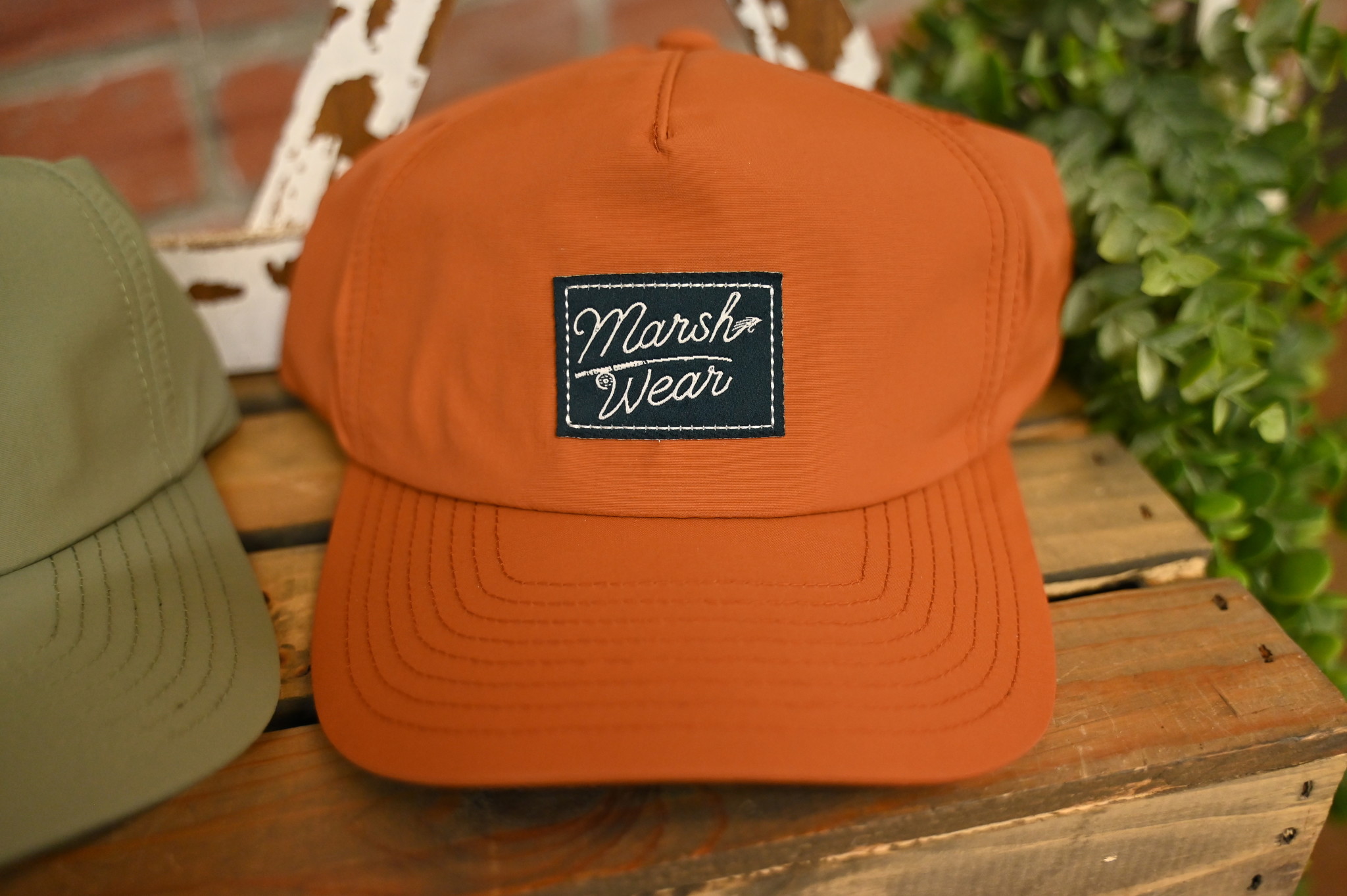 Marsh Wear Retro Redfish Logo Trucker Hat Fossil