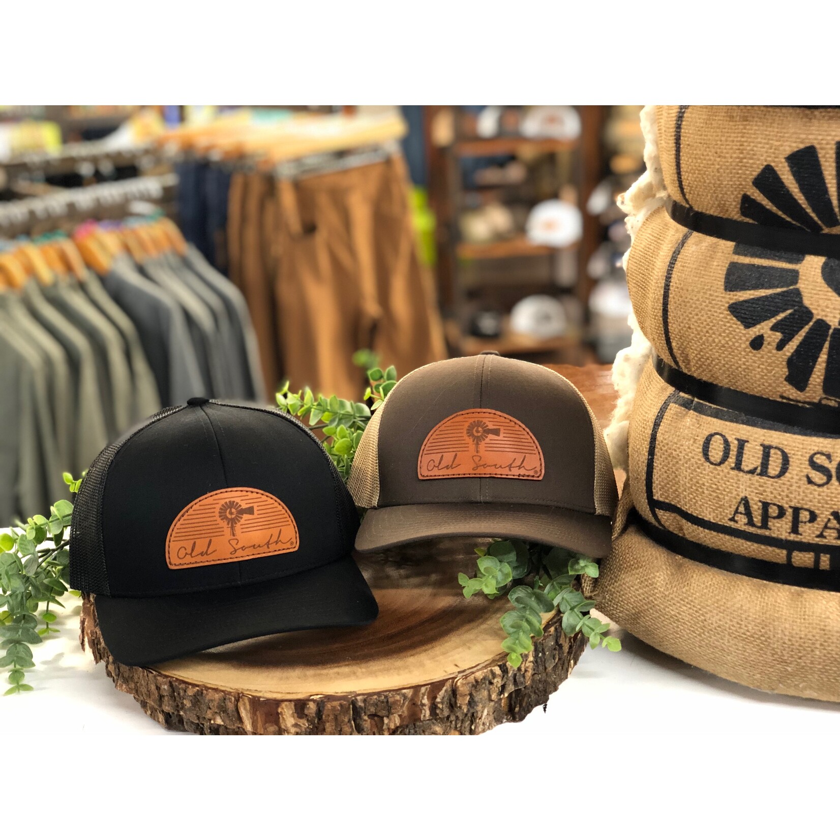 Old South Apparel Old South Apparel Arch Leather Logo Patch Snapback Hat