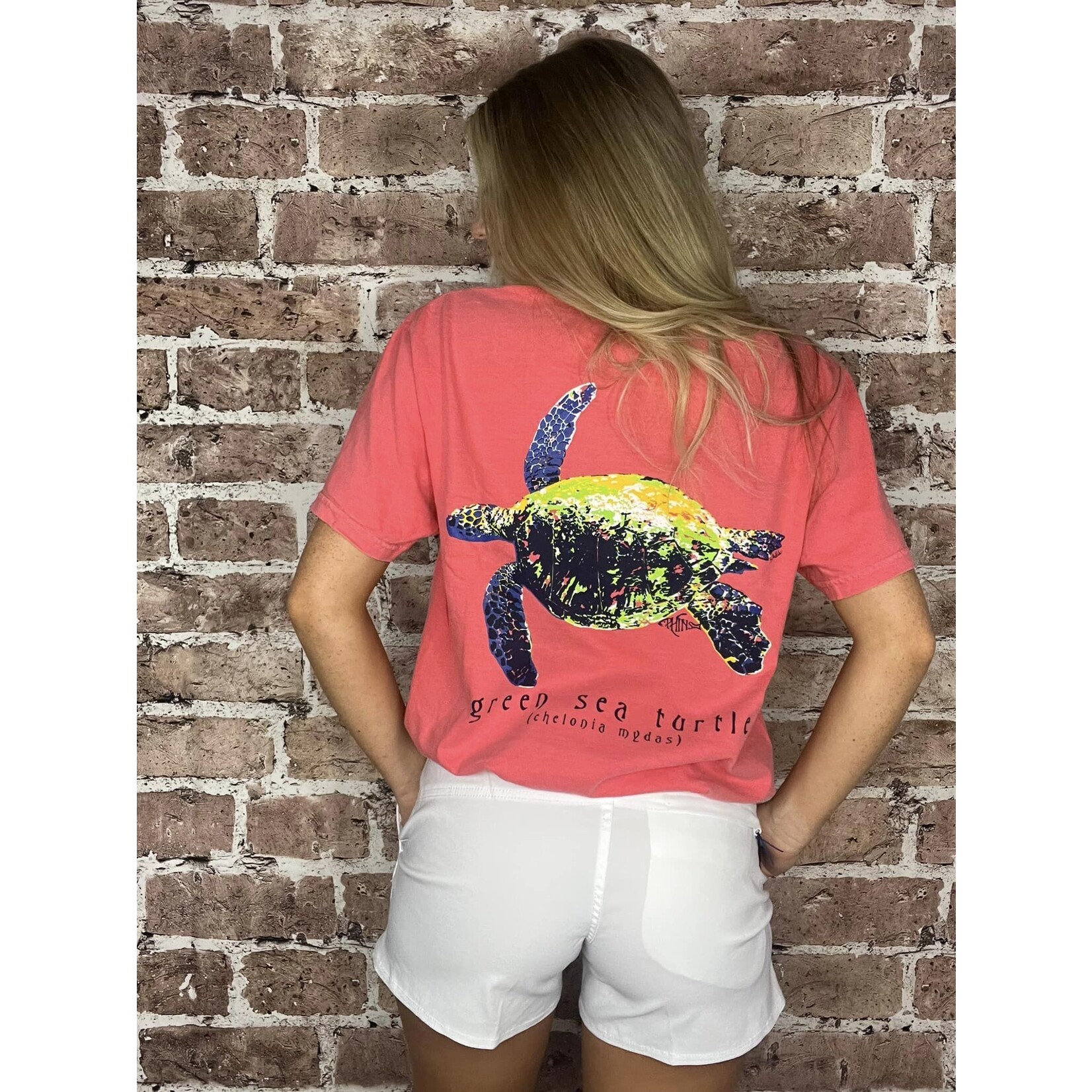 PHINS Apparel PHINS Apparel Women's Green Sea Turtle S/S TEE Shirt