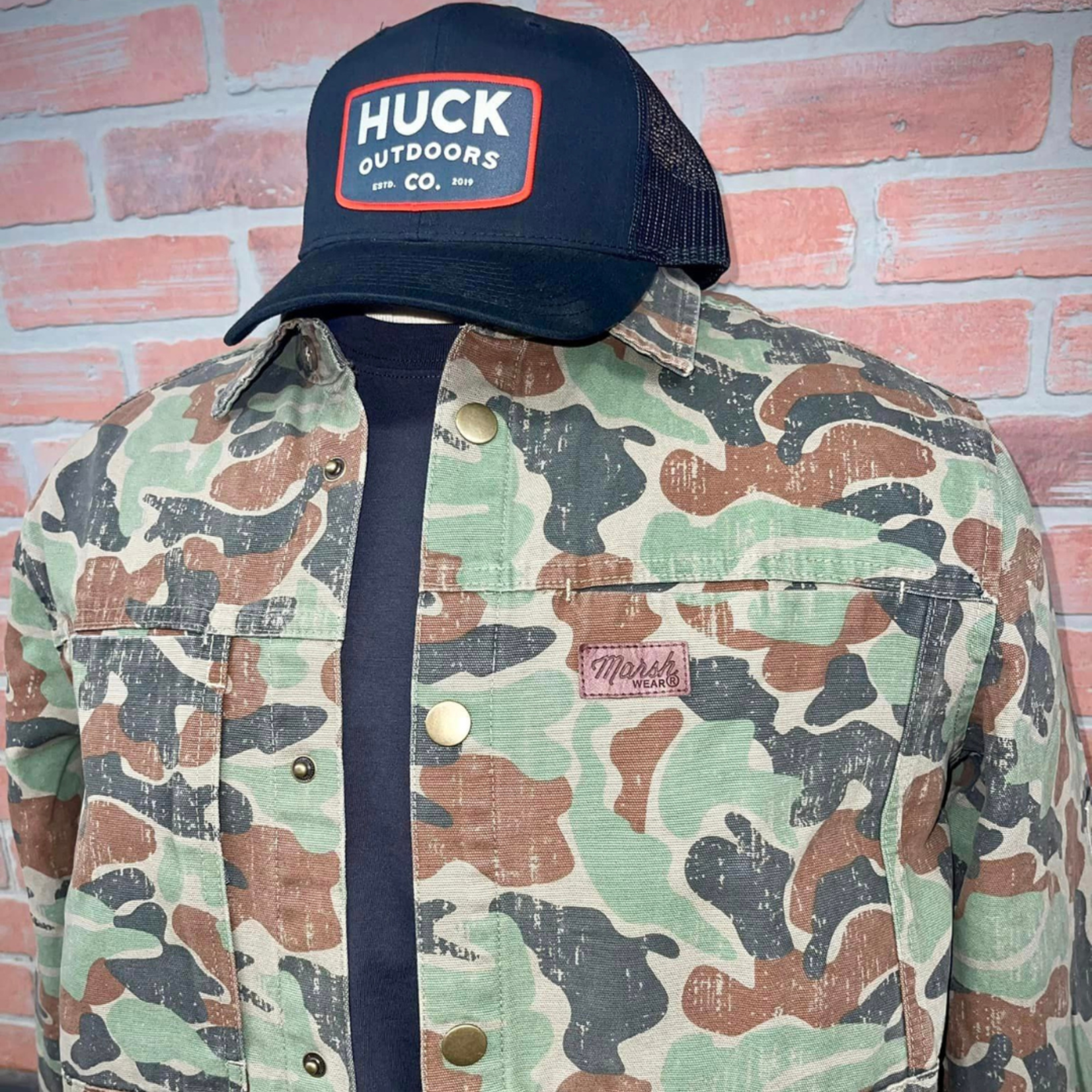 Huck Outdoors Huck Outdoors Red Trim Patch Snapback Hat