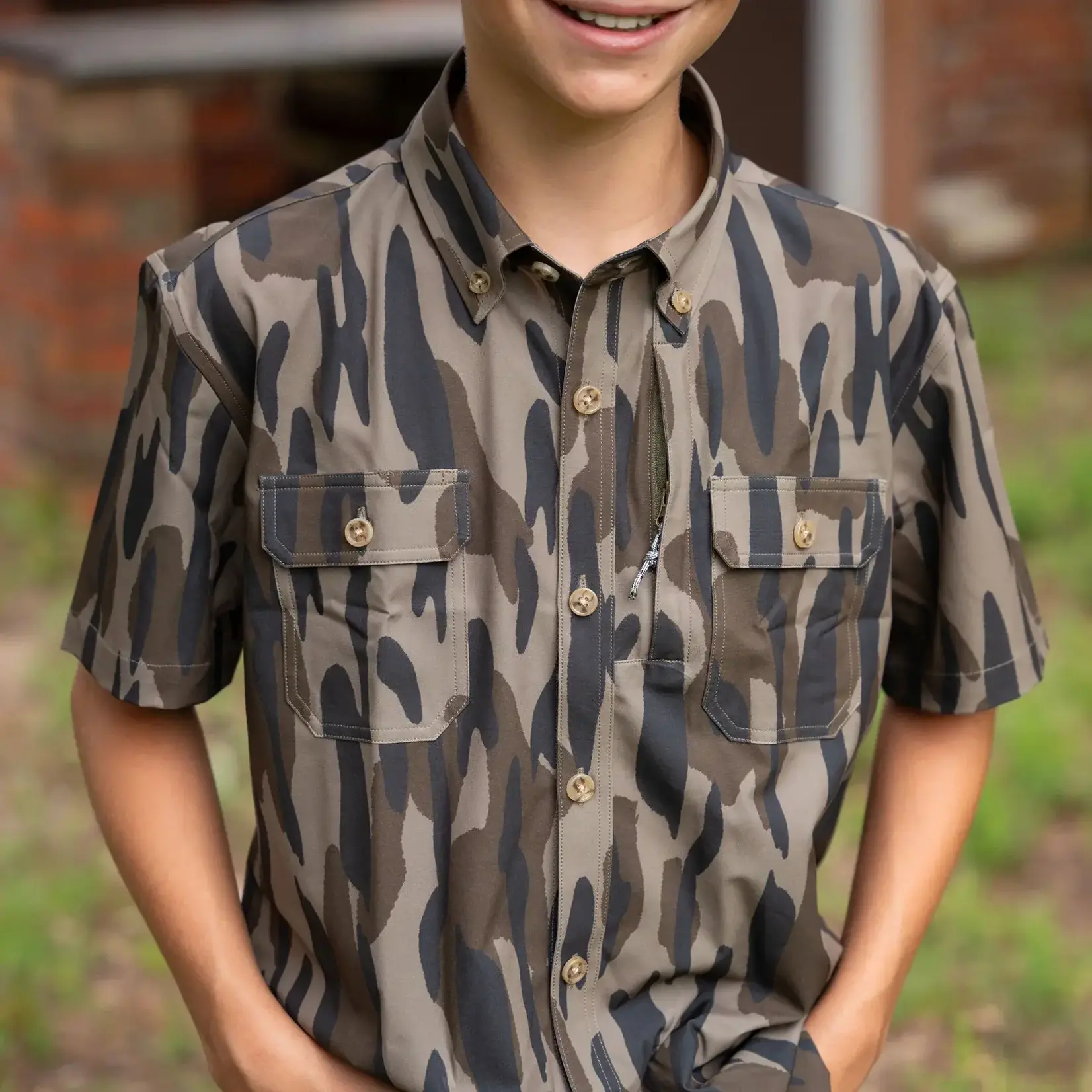 Old South Apparel Old South Apparel Youth Camo Performance Button Down S/S Shirt