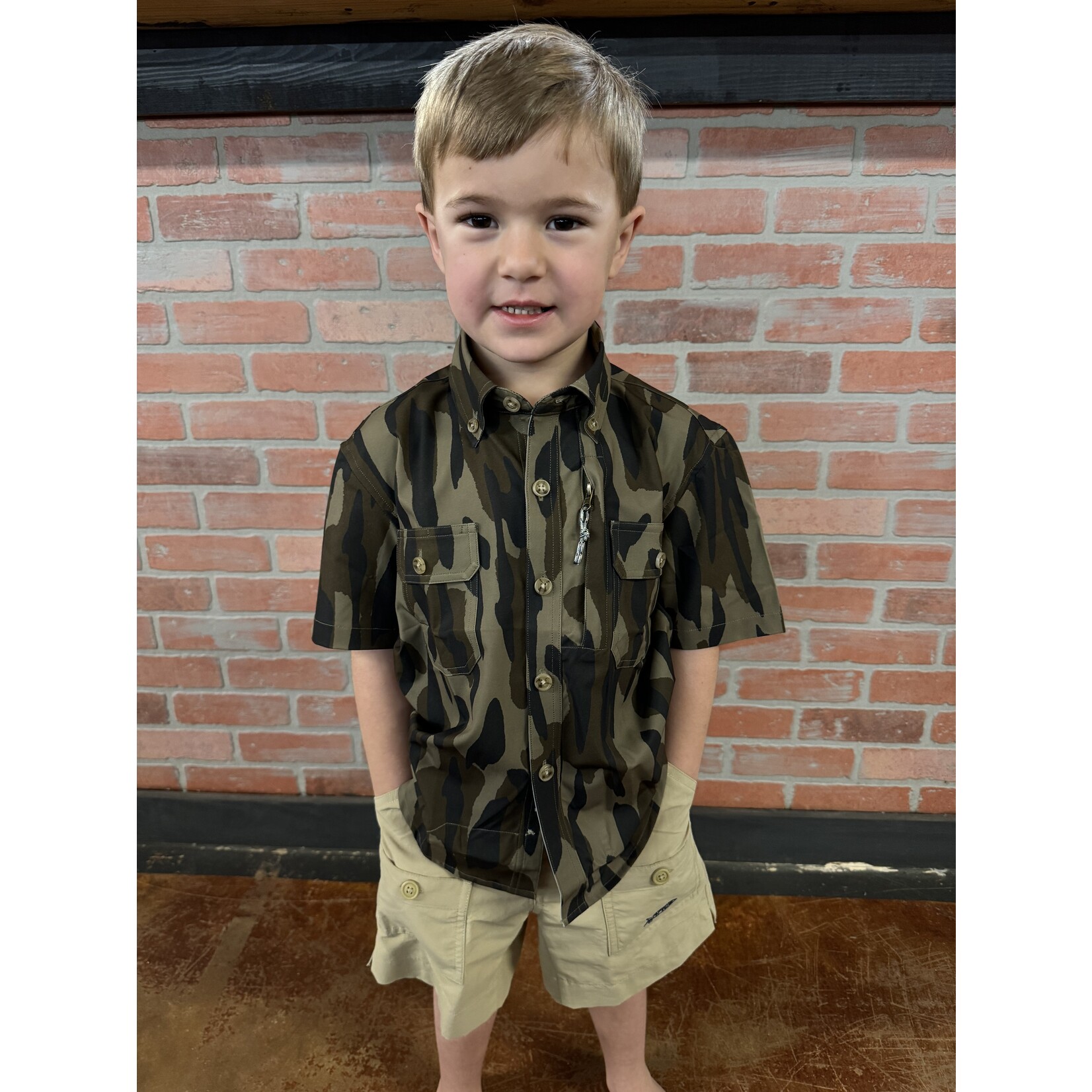 Old South Apparel Old South Apparel Youth Camo Performance Button Down S/S Shirt