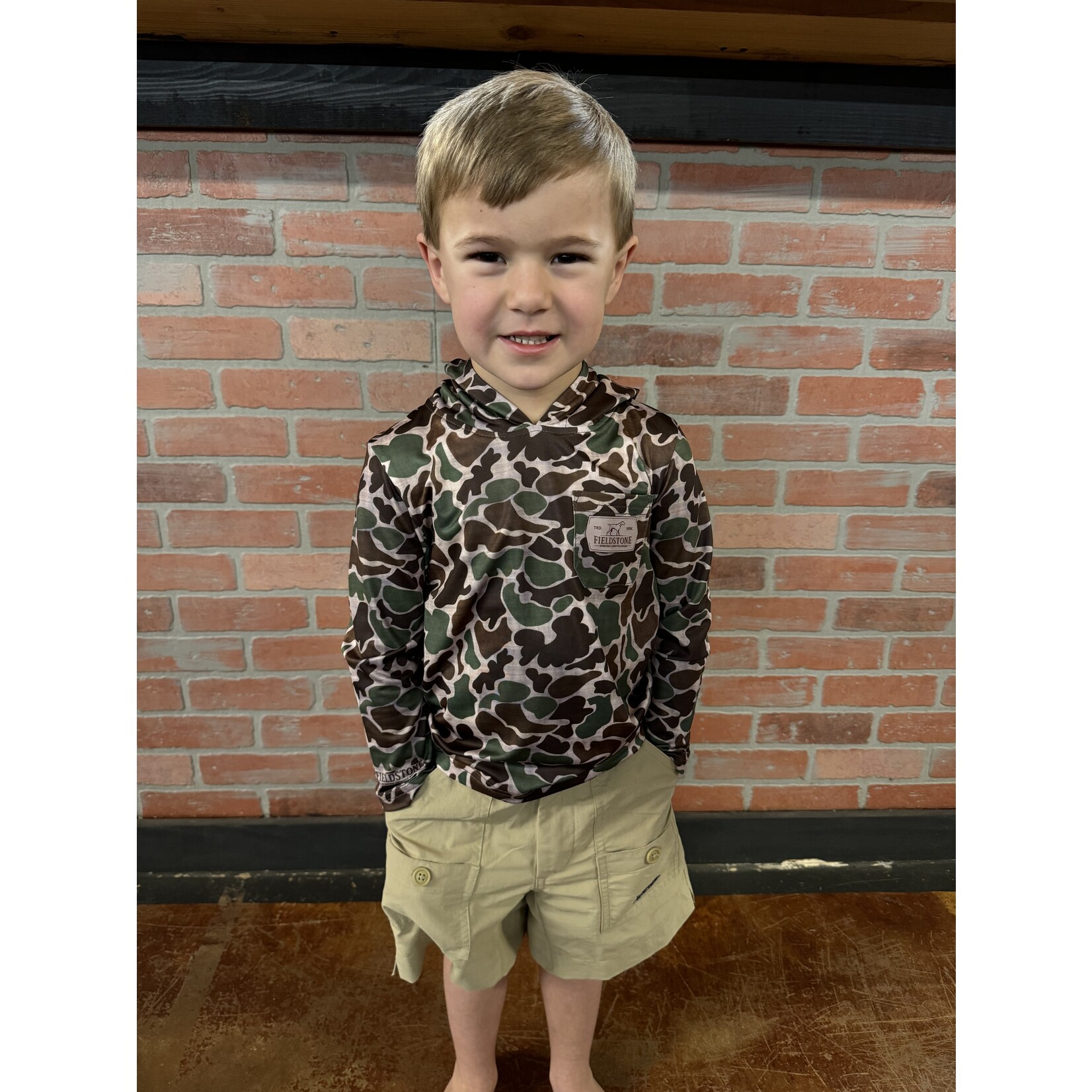 Fieldstone Fieldstone Apparel Youth Dry Fit Camo Light Weight Hooded Performance L/S Shirt