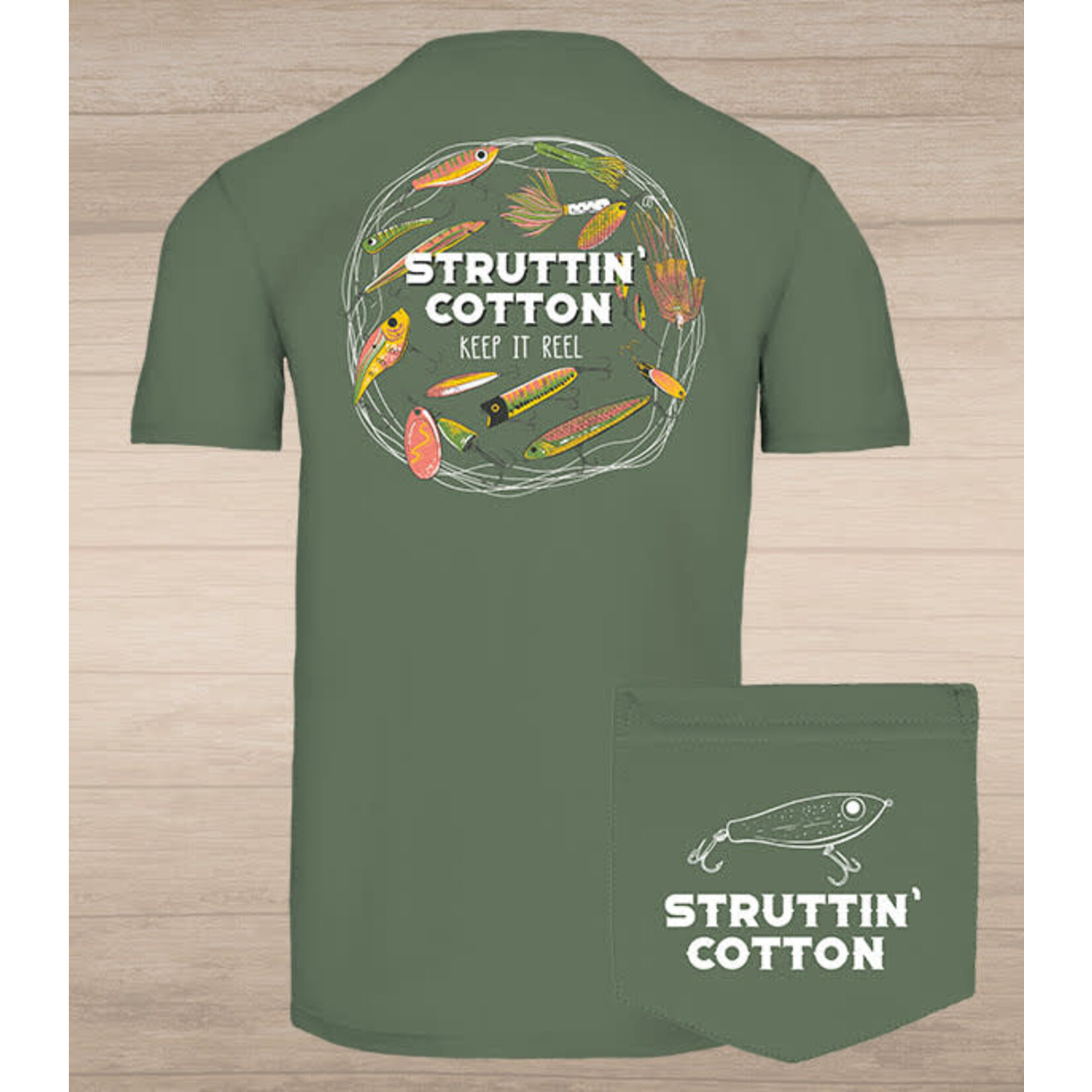 Struttin' Cotton Struttin Cotton Keep it Reel S/S TEE Shirt