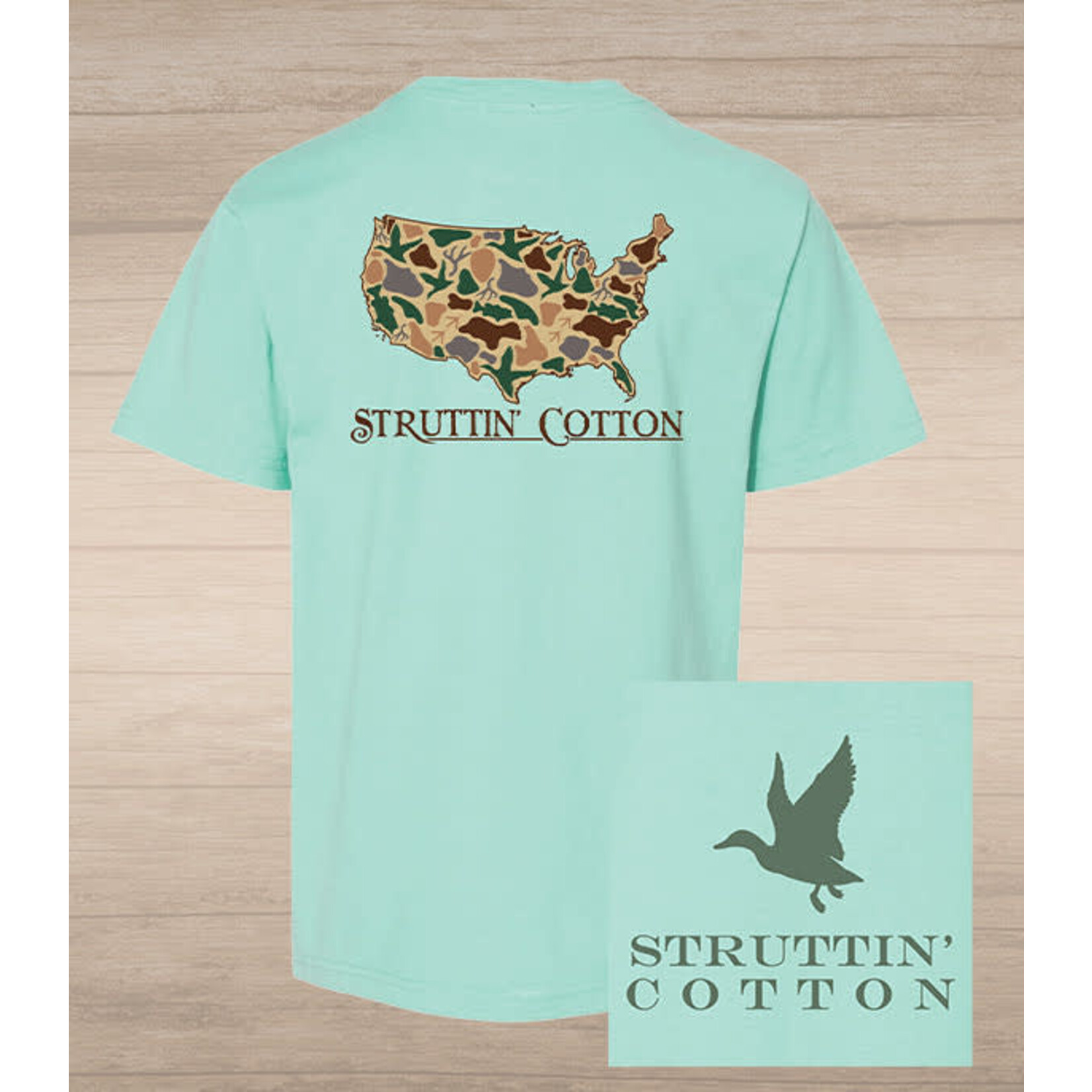 Struttin' Cotton Struttin Cotton Youth USA Standout Camo S/S TEE Shirt