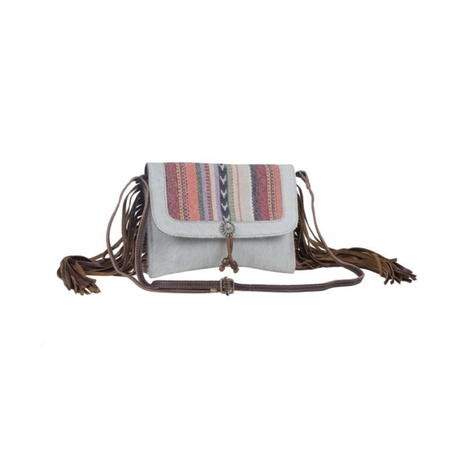 Myra Handbags & Accesories Myra Bags Delicate Hues Leather & Hairon Bag