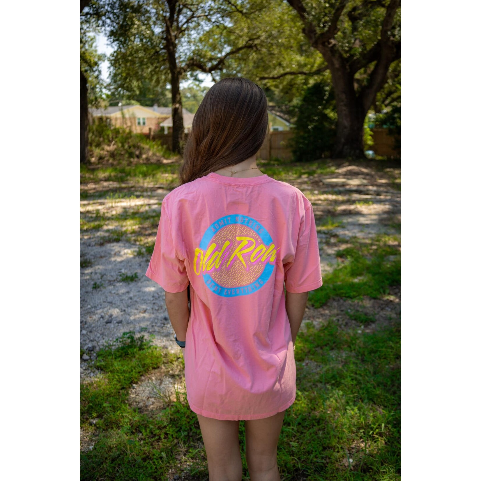 OLD ROW Old Row Outdoors Women's Circle Logo Pink Pocket S/S TEE Shirt