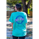 OLD ROW Old Row Outdoors Women's Island Green Circle Logo W Blue/Pink Pocket S/S TEE Shirt