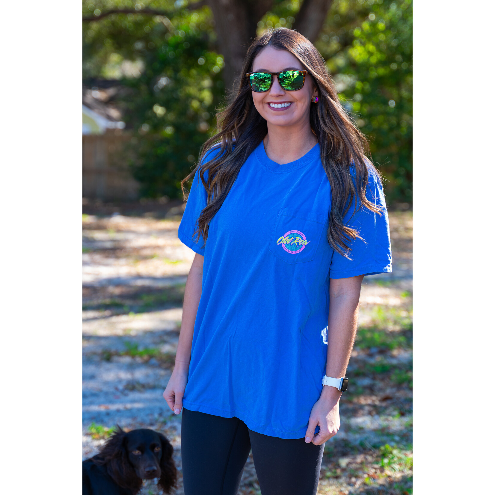 OLD ROW Old Row Outdoors Women's Circle Logo Marine Pocket S/S TEE Shirt