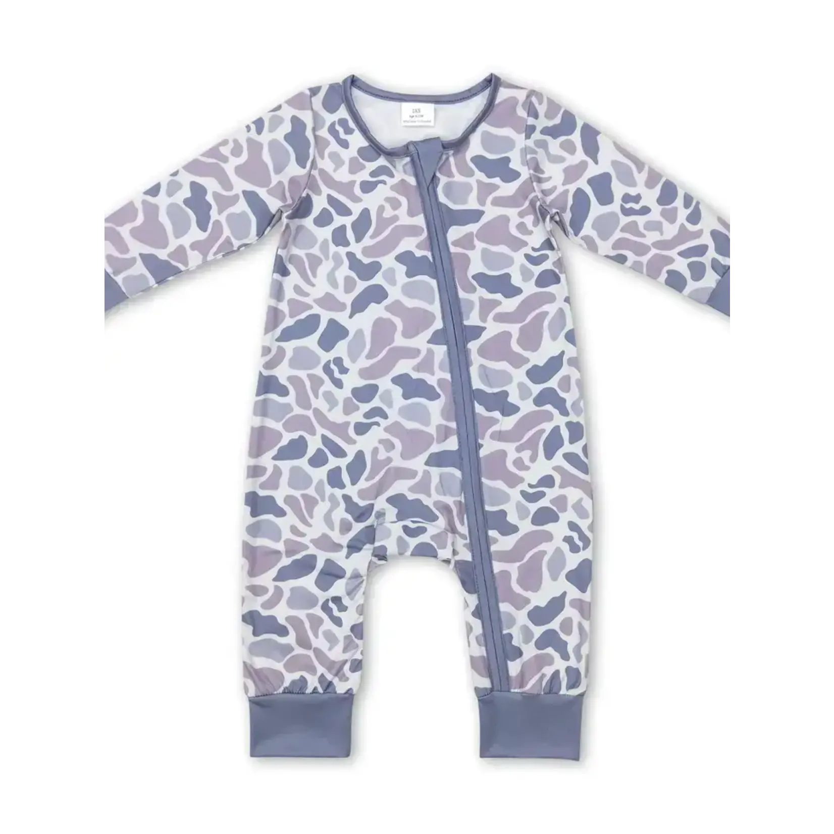Sassy Kids Palace Baby/Kids Grey Camo Long Sleeves Zipper Romper