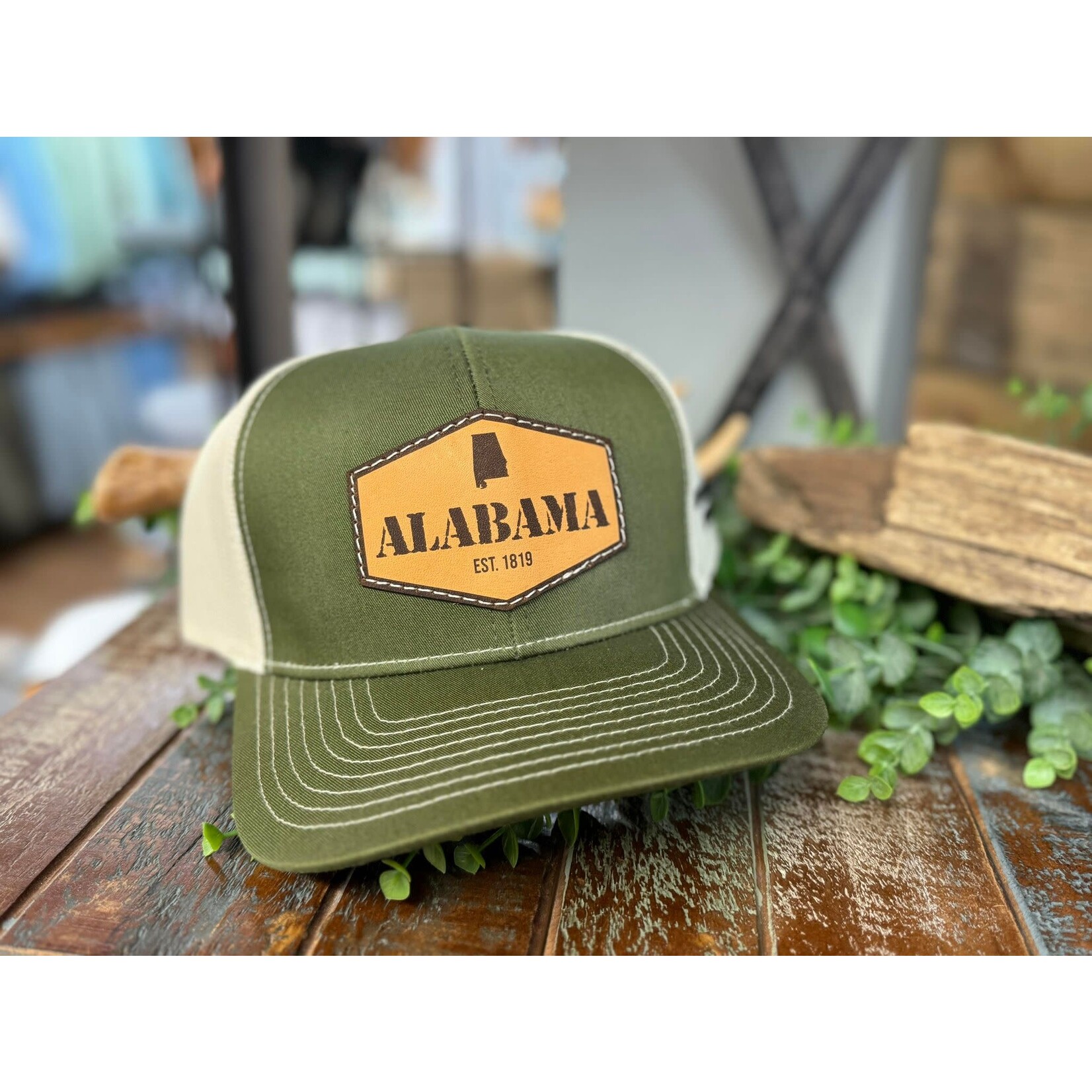 Southern Culture Southern Culture Alabama EST. 1819 Leather Patch Snapback Hat