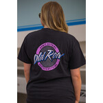 OLD ROW Old Row Outdoors Women's Black w Pink Circle Logo Pocket S/S TEE Shirt