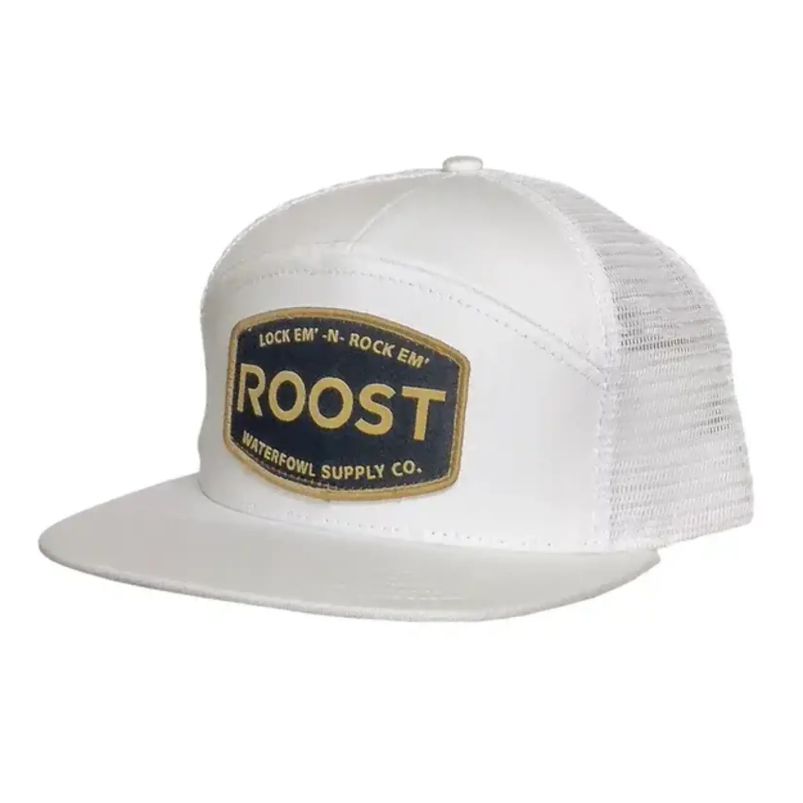 Roost Waterfowl Roost Waterfowl Roost Patch White 7 Panel Snapback Hat