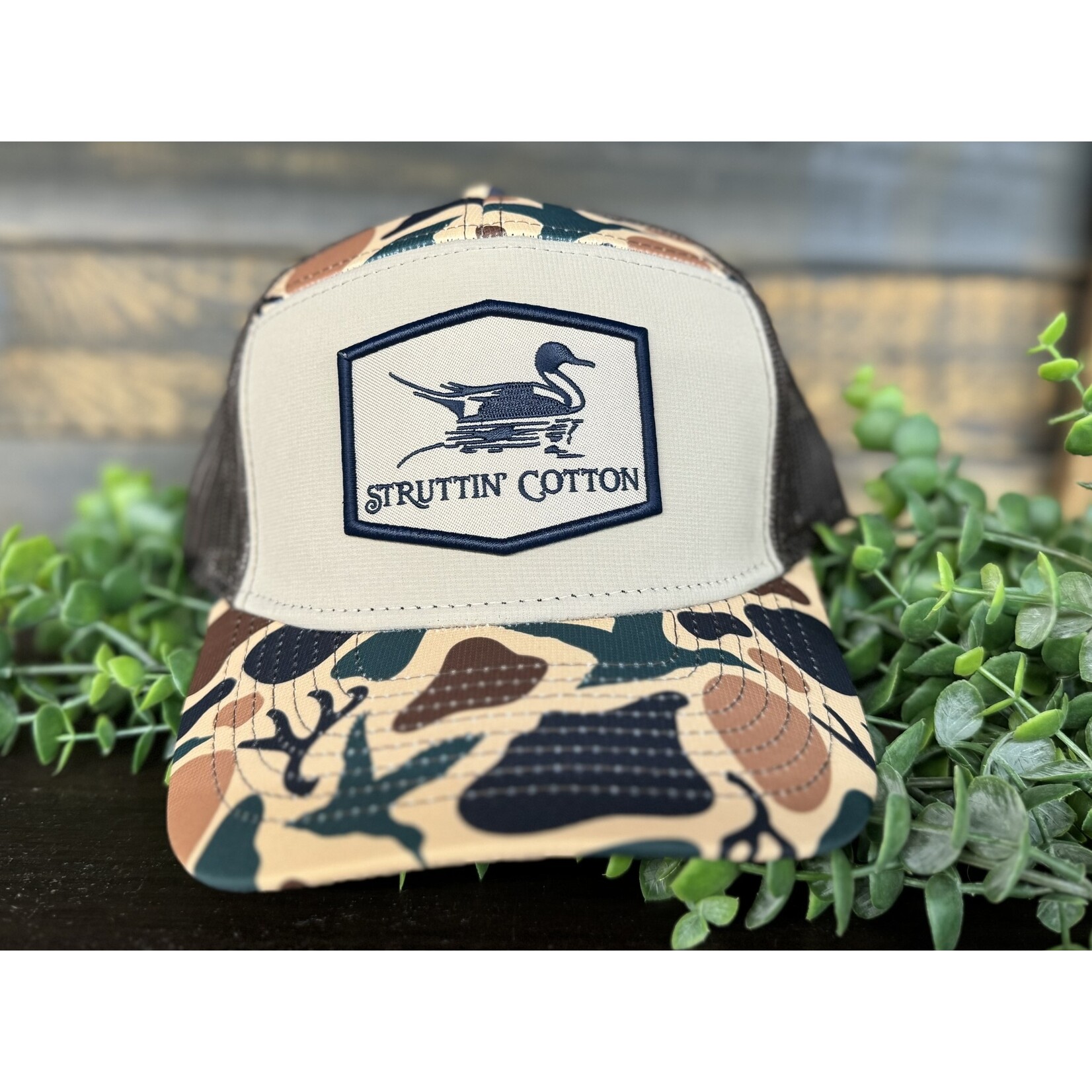 Struttin' Cotton Struttin' Cotton Pintail Patch Trucker 7 Panel Snapback Hat