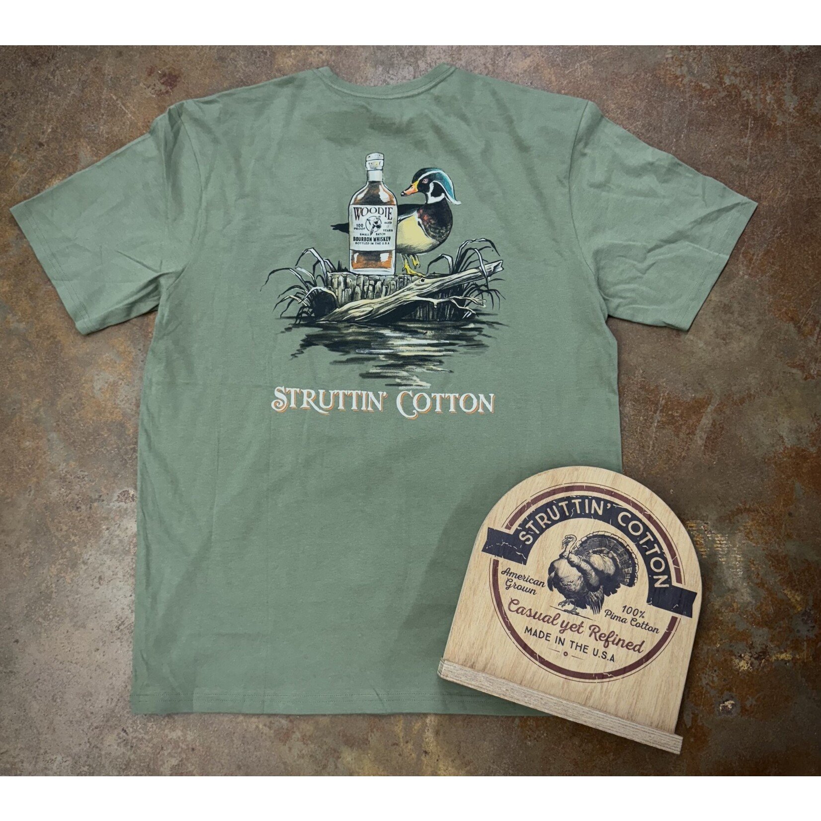 Struttin' Cotton Struttin' Cotton Wood Duck Whiskey S/S TEE Shirt