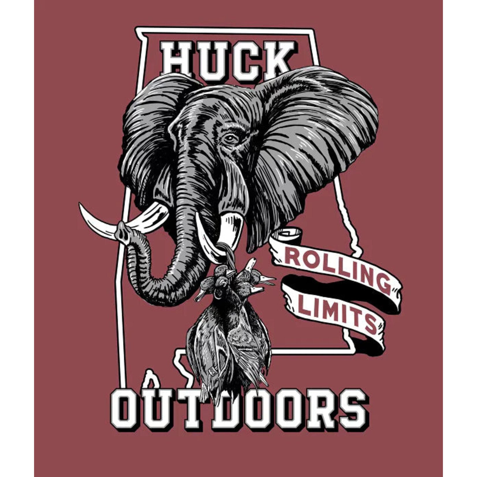 Huck Outdoors Huck Outdoors Rolling Limits-Bama Style S/S TEE Shirt