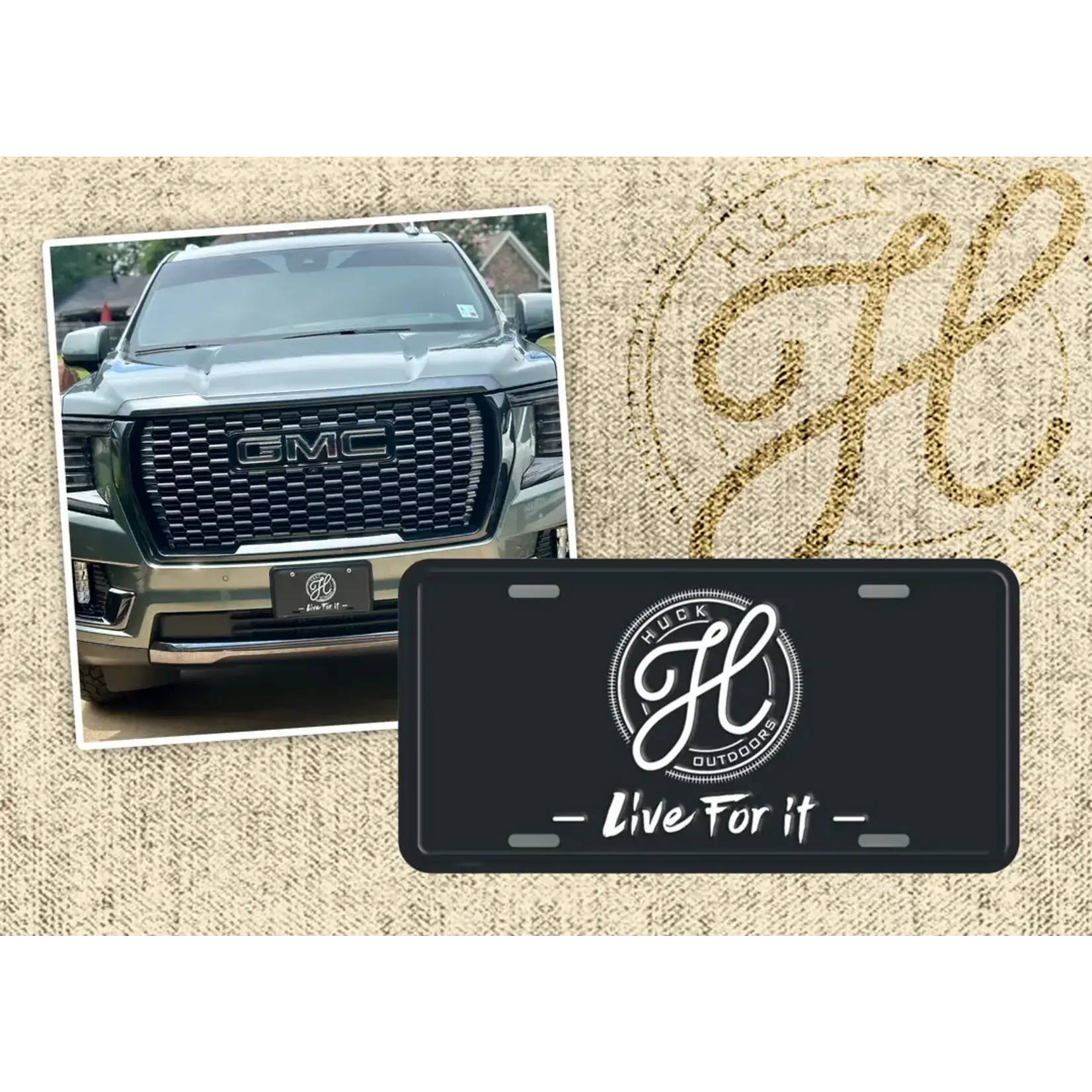 Huck Outdoors Huck Outdoors Live For It License Plate Tag